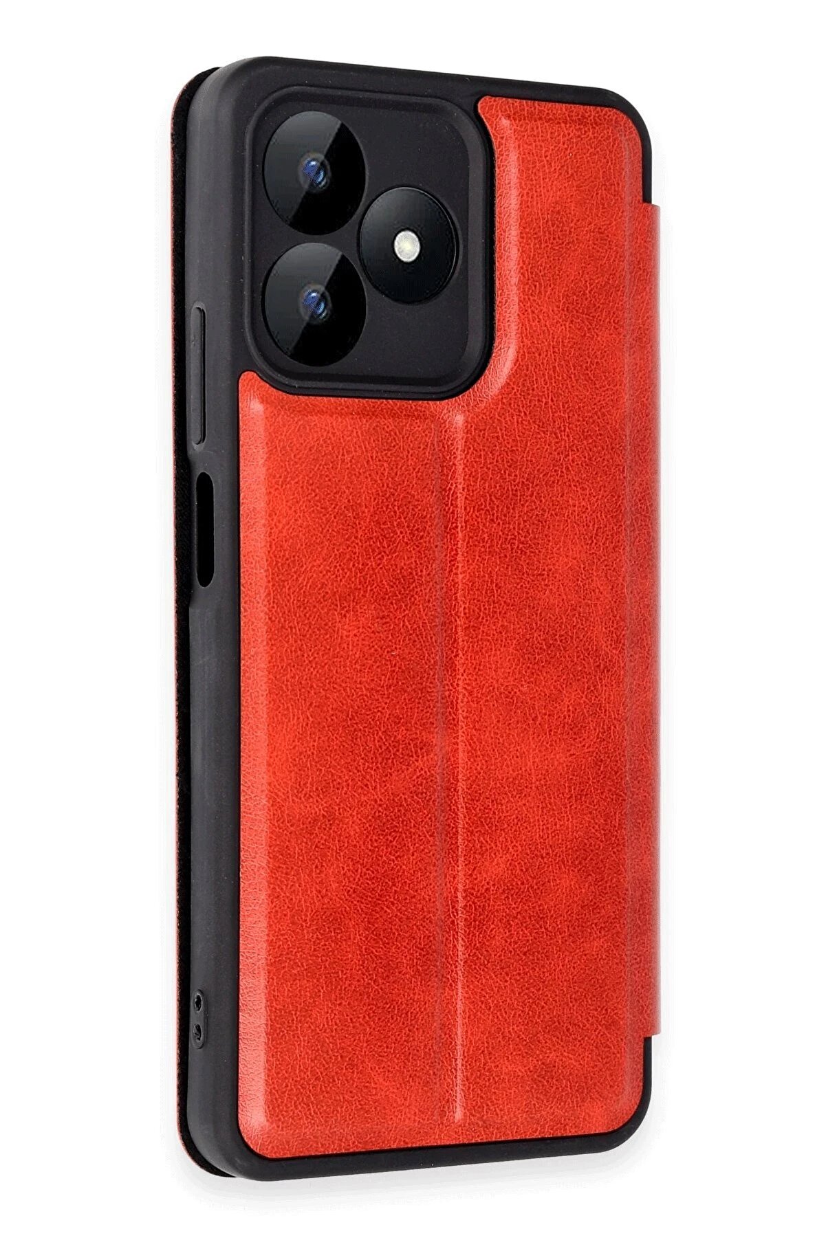 Realme Note 50 4G Kılıf Fli̇p Cover - Kırmızı - Dropx6880-5359