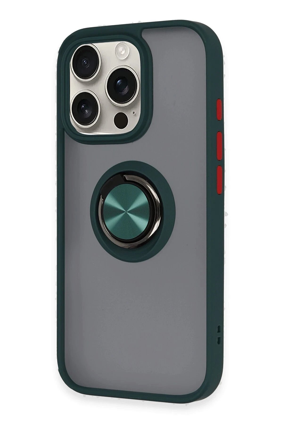 İphone 16 Pro Kılıf Montreal Yüzüklü Si̇li̇kon Kapak - Yeşi̇l - Dropx3182-3608