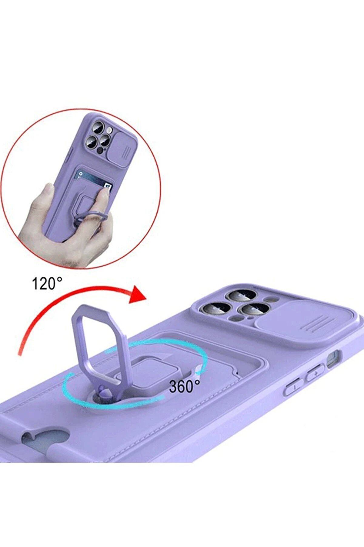 Xi̇aomi̇ Redmi̇ 13 4G Kılıf Zuma Kartvi̇zi̇tli̇ Yüzüklü Si̇li̇kon - Kırmızı - Dropx5070-1005