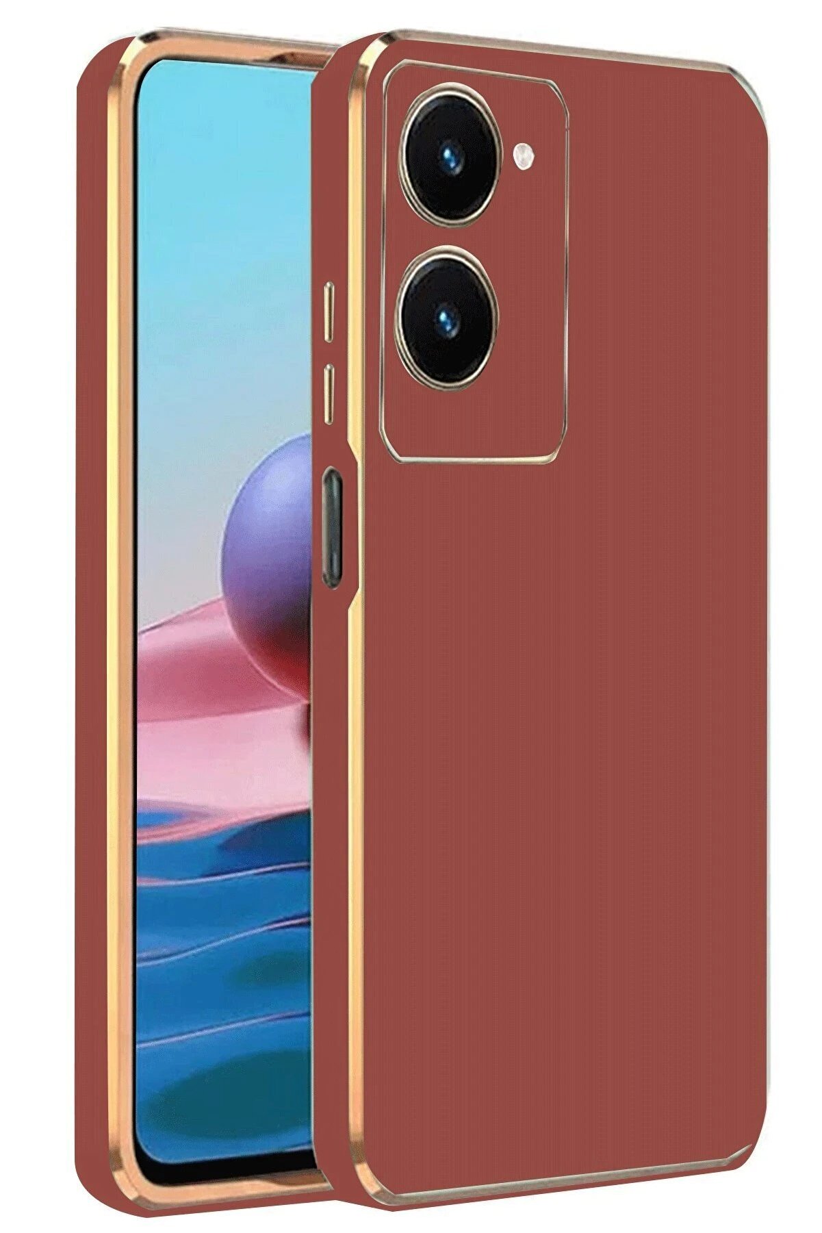 CepteToptan Vivo Y18 Kılıf Volet Silikon - Kırmızı - DROPX2815-1911