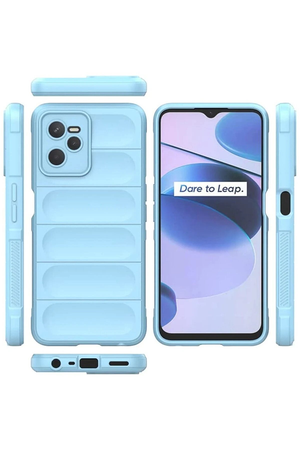 Realme C35 Kılıf Opti̇mum Si̇li̇kon - Sky Blue - Dropx4369-9956