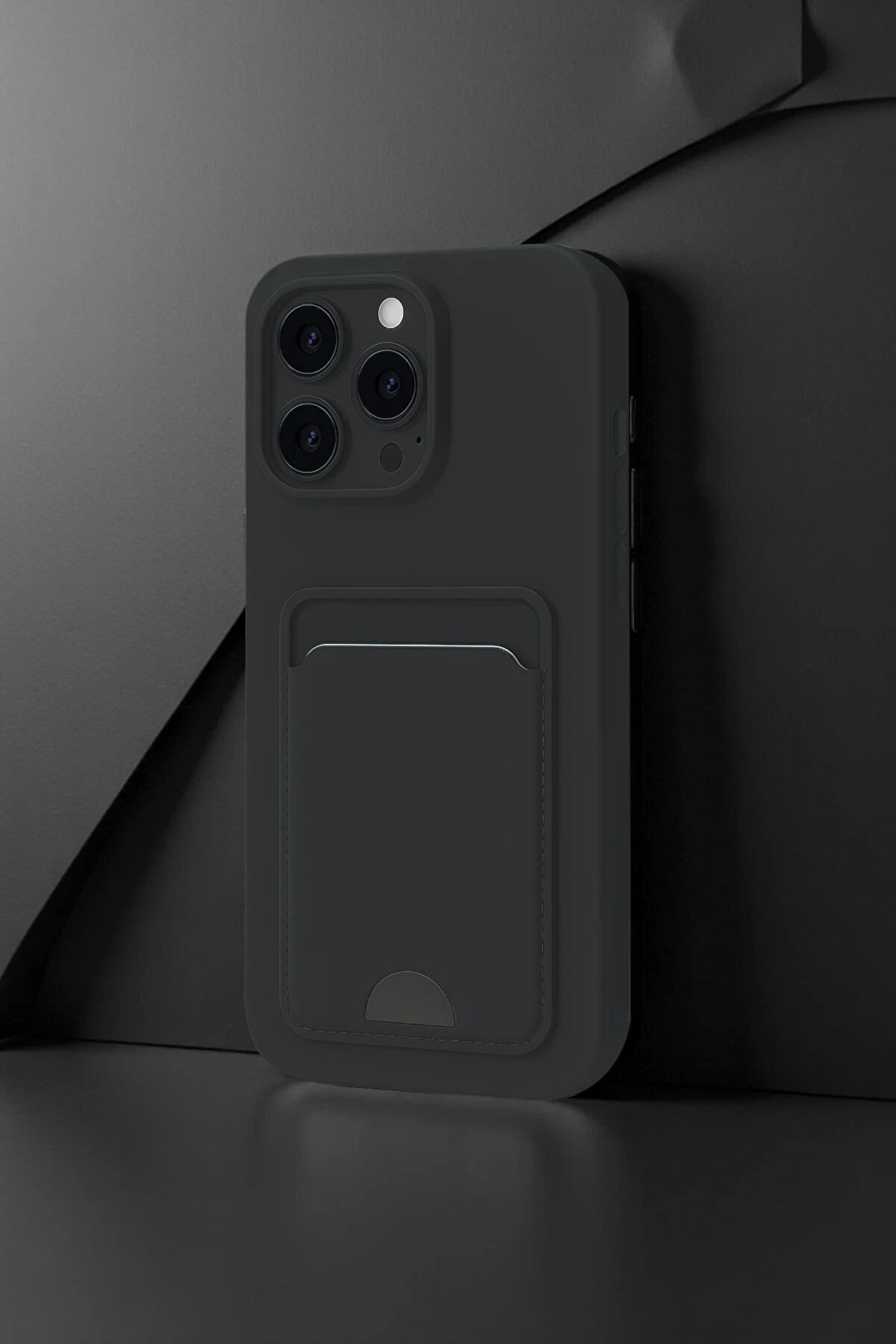 CepteToptan iPhone 16 Pro Max Kılıf Kelvin Kartvizitli Silikon - Koyu Yeşil - DROPX8915-1450