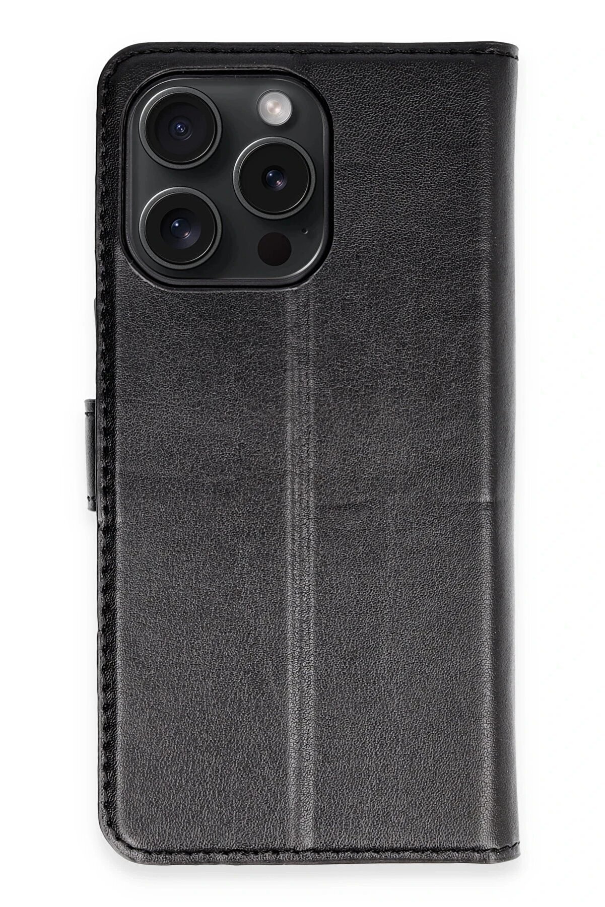 CepteToptan iPhone 15 Pro Max Kılıf Trend S Plus Kapaklı Kılıf - Siyah - DROPX7381-4180