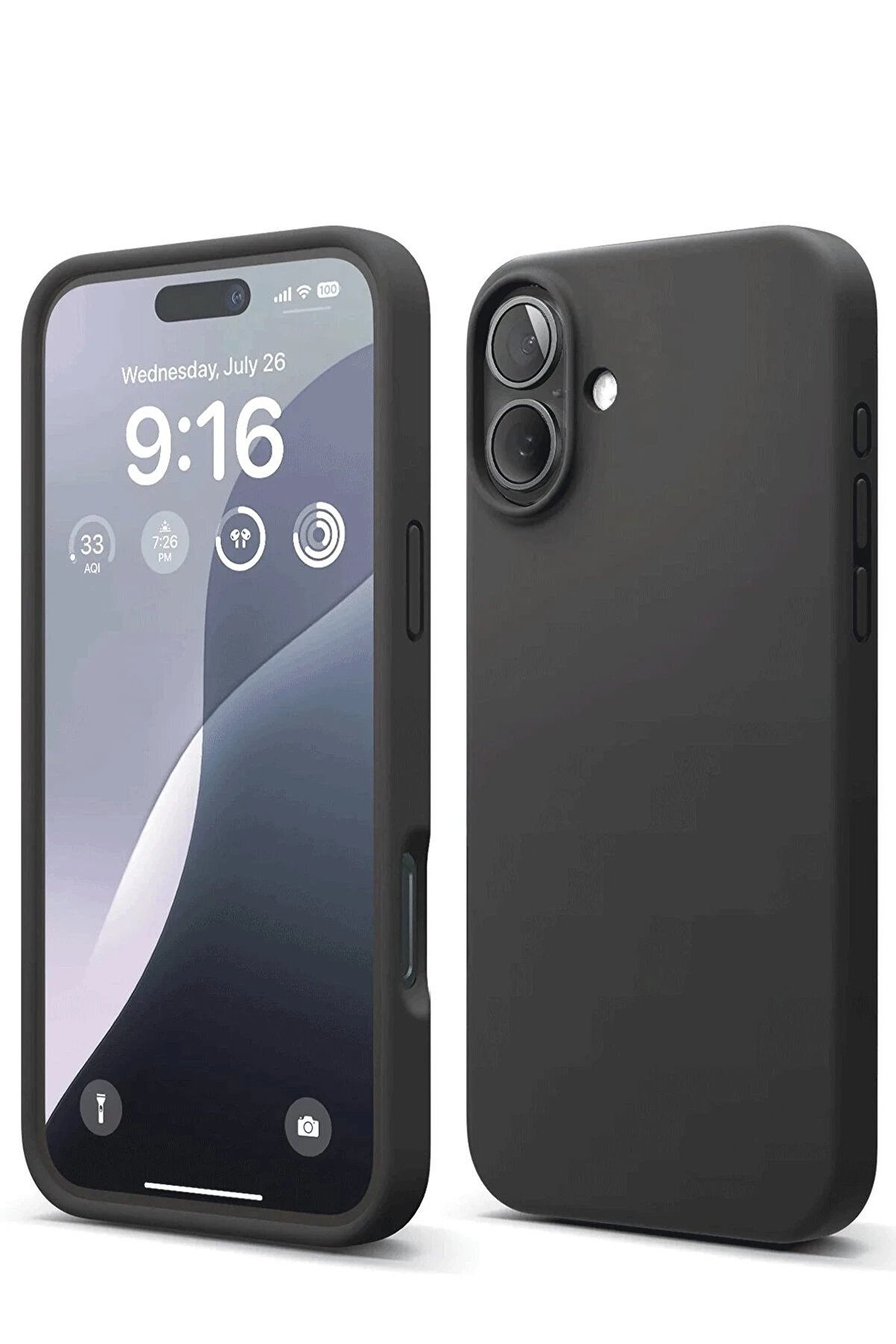 CepteToptan iPhone 16 Kılıf Nano içi Kadife Silikon - Siyah - DROPX6858-1890