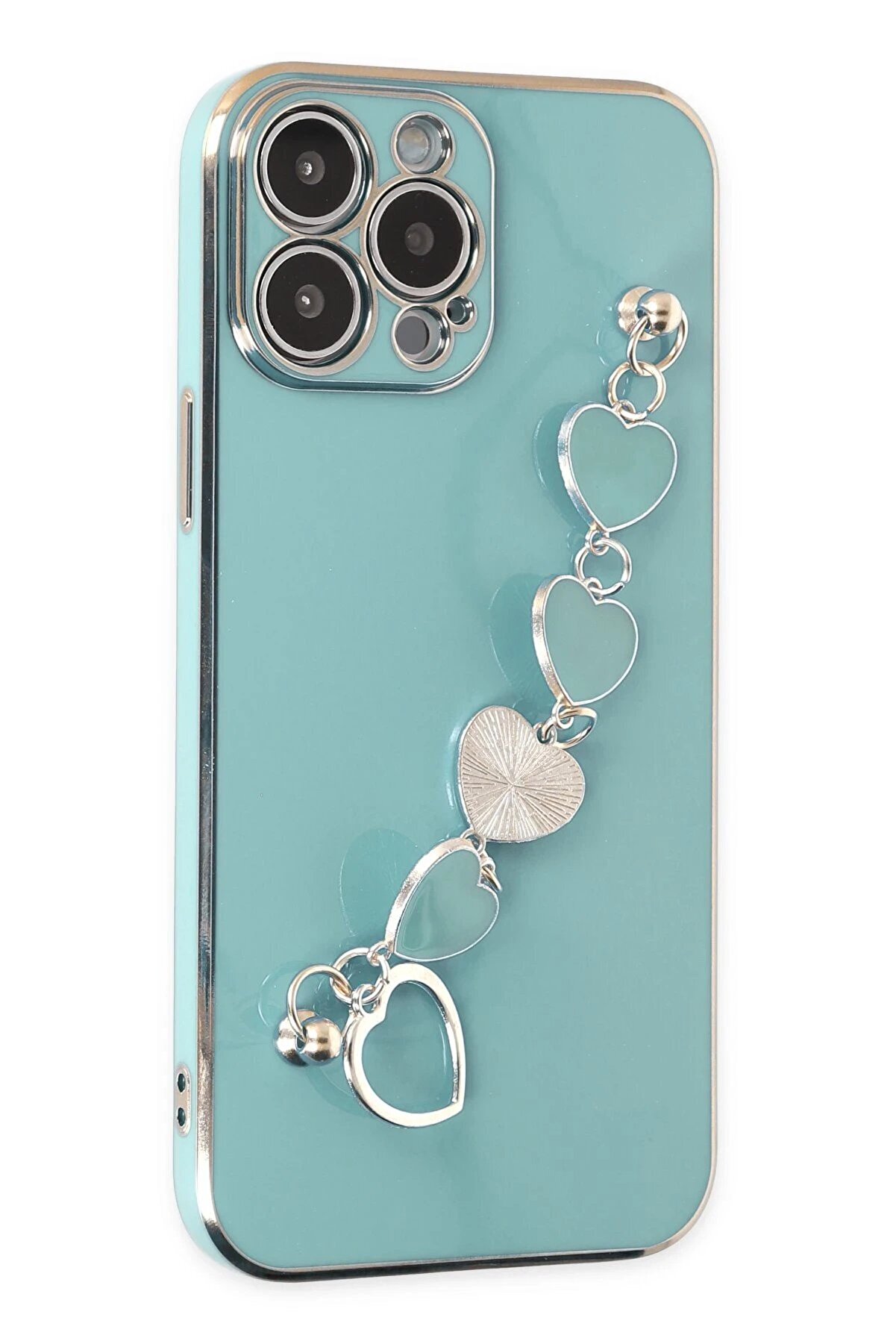 CepteToptan iPhone 13 Pro Max Kılıf Esila Silikon - Su Yeşili - DROPX2711-2732