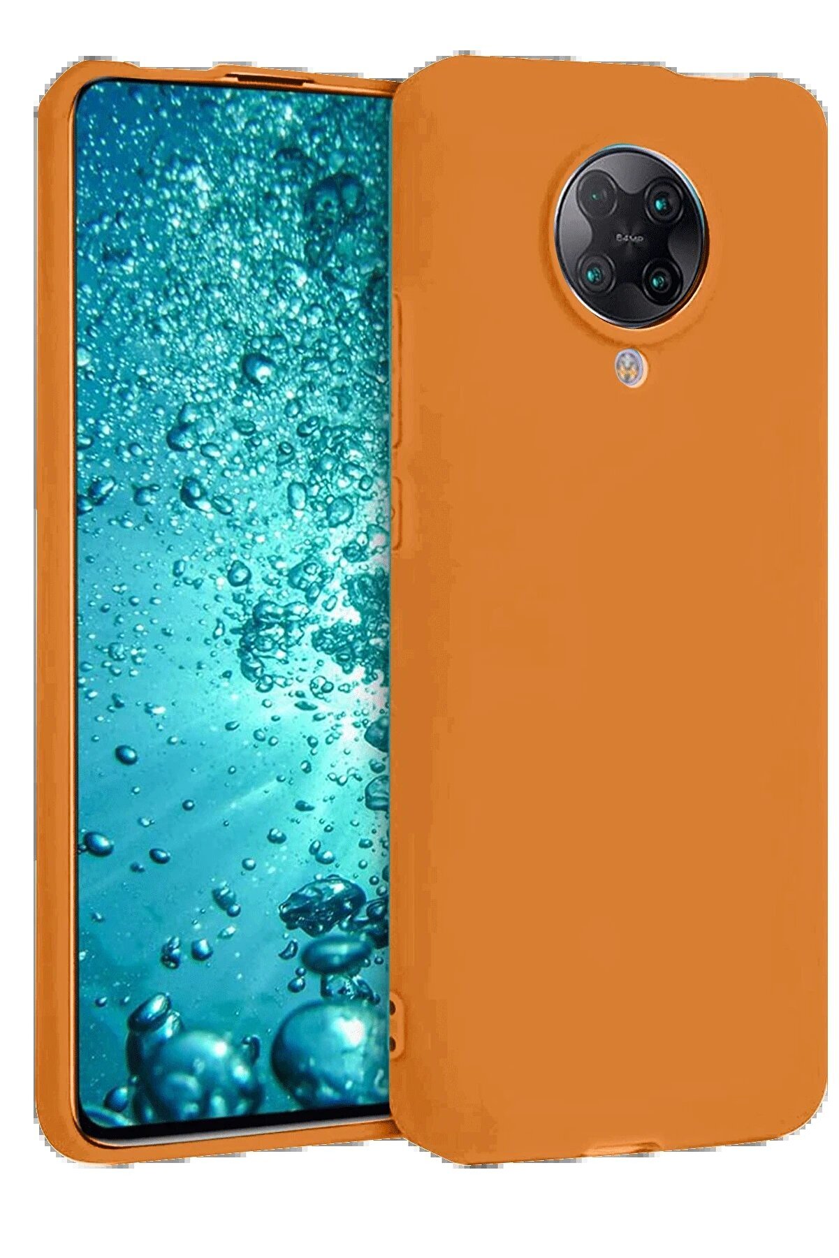 Xi̇aomi̇ Redmi̇ K30 Pro Kılıf Nano İçi̇ Kadi̇fe Si̇li̇kon - Turuncu - Dropx5146-3341