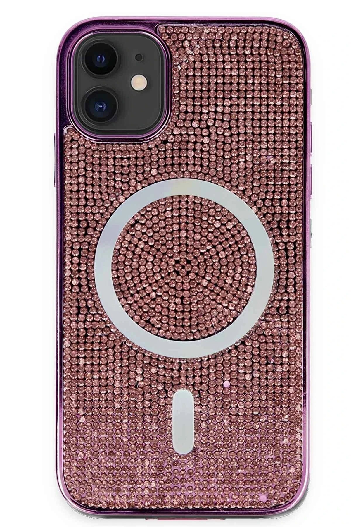 CepteToptan iPhone 11 Kılıf Diamond Magsafe Kapak - Derin Mor - DROPX1078-1284