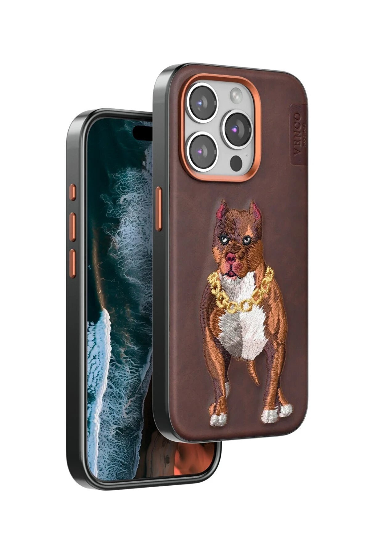 İphone 14 Pro Max Perma Desenli̇ Kapak - Kahverengi̇ - Dropx5509-8908