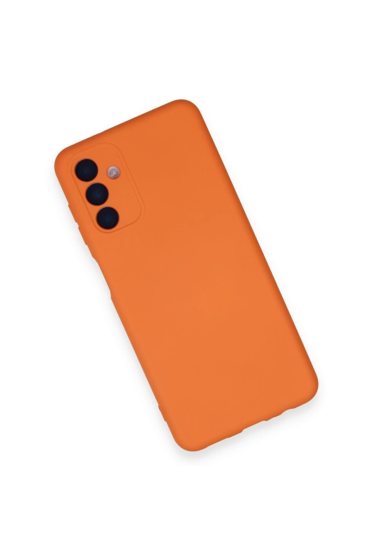Samsung Galaxy A14 4G Kılıf Nano İçi̇ Kadi̇fe Si̇li̇kon - Turuncu - Dropx4175-9890