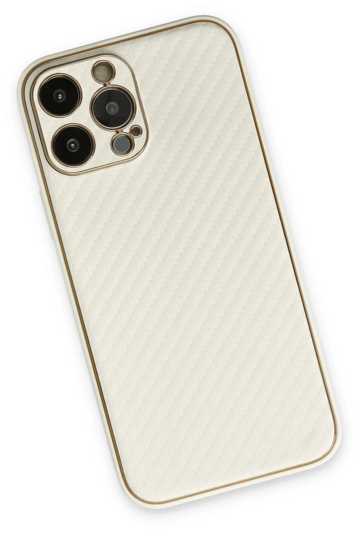 İphone 13 Pro Max Kılıf Coco Karbon Si̇li̇kon - Beyaz - Dropx5883-1127