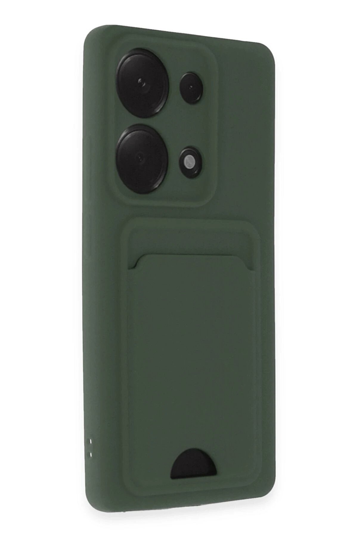 Xi̇aomi̇ Redmi̇ Note 13 Pro 4G Kılıf Kelvi̇n Kartvi̇zi̇tli̇ Si̇li̇kon - Koyu Yeşi̇l - Dropx9452-7638