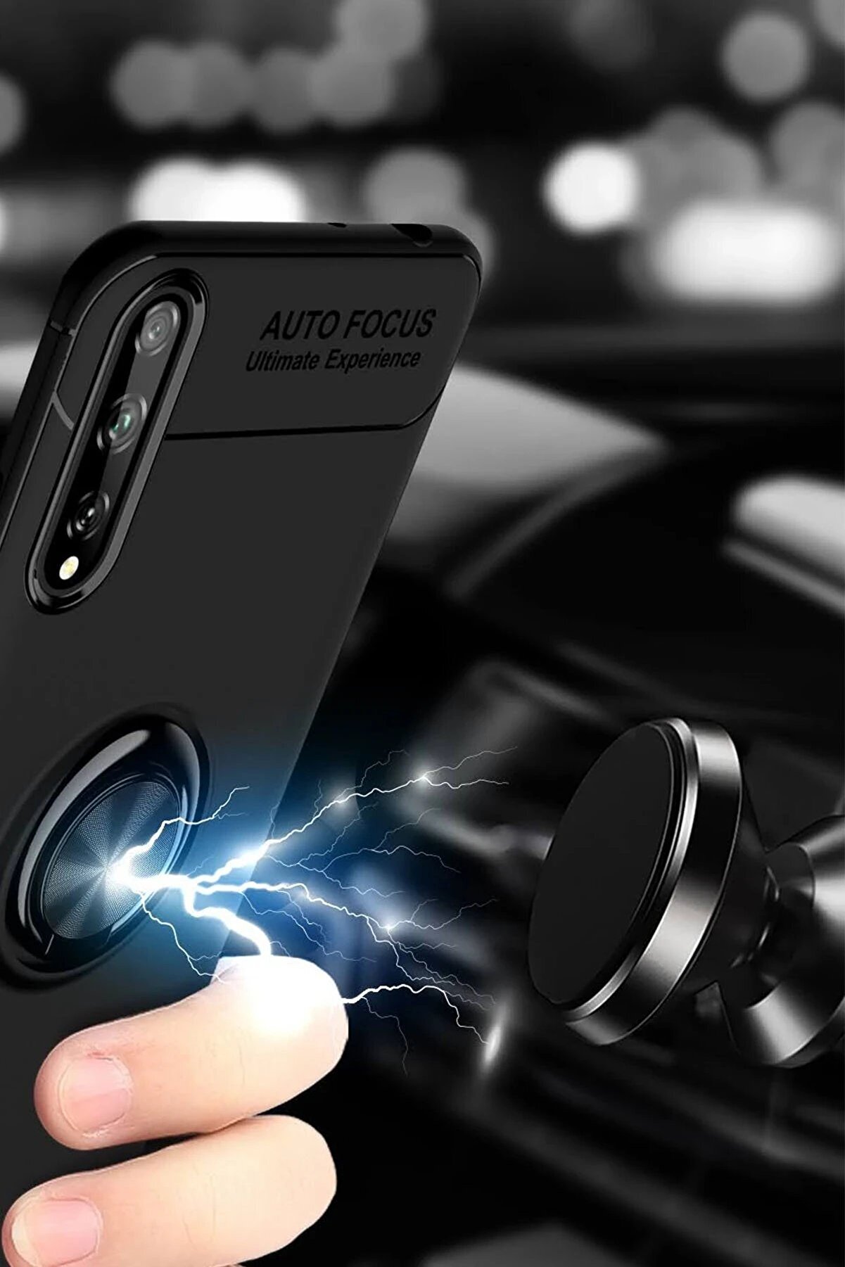 Huawei̇ P Smart S Kılıf Range Y&uuml;z&uuml;kl&uuml; Si̇li̇kon - Si̇yah - Dropx4149-6287