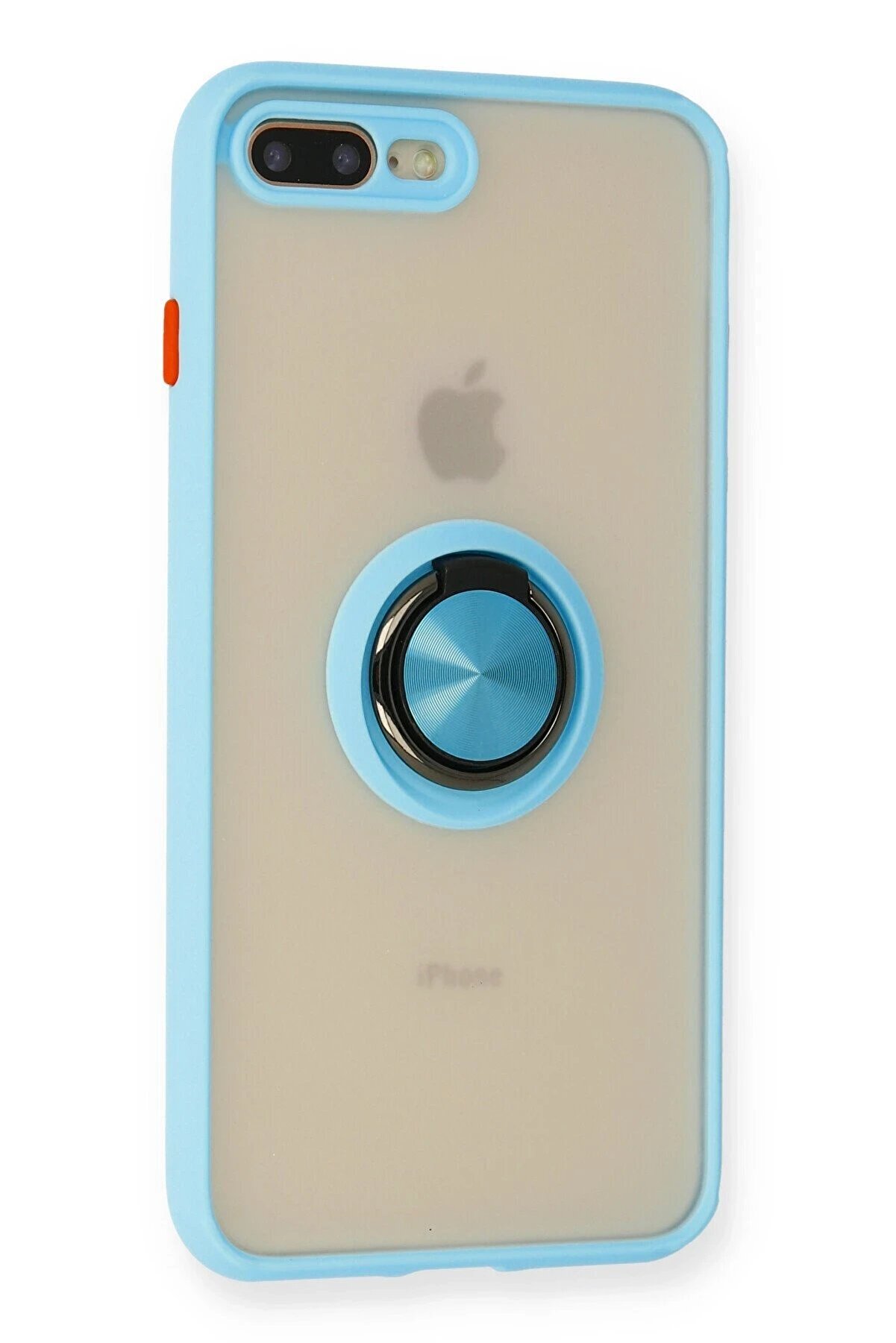 İphone 7 Plus Kılıf Montreal Yüzüklü Si̇li̇kon Kapak - Buz Mavi̇ - Dropx4886-1333