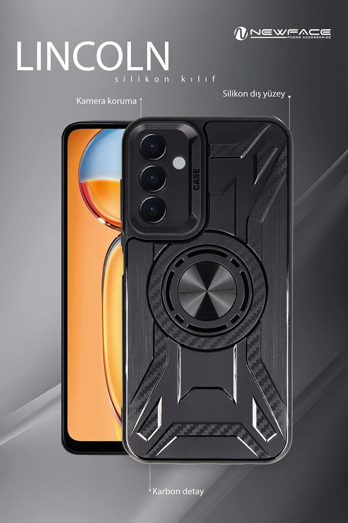 Newface Samsung Galaxy A05 Uyumlu Kılıf Li̇ncoln Si̇li̇kon - Laci̇vert