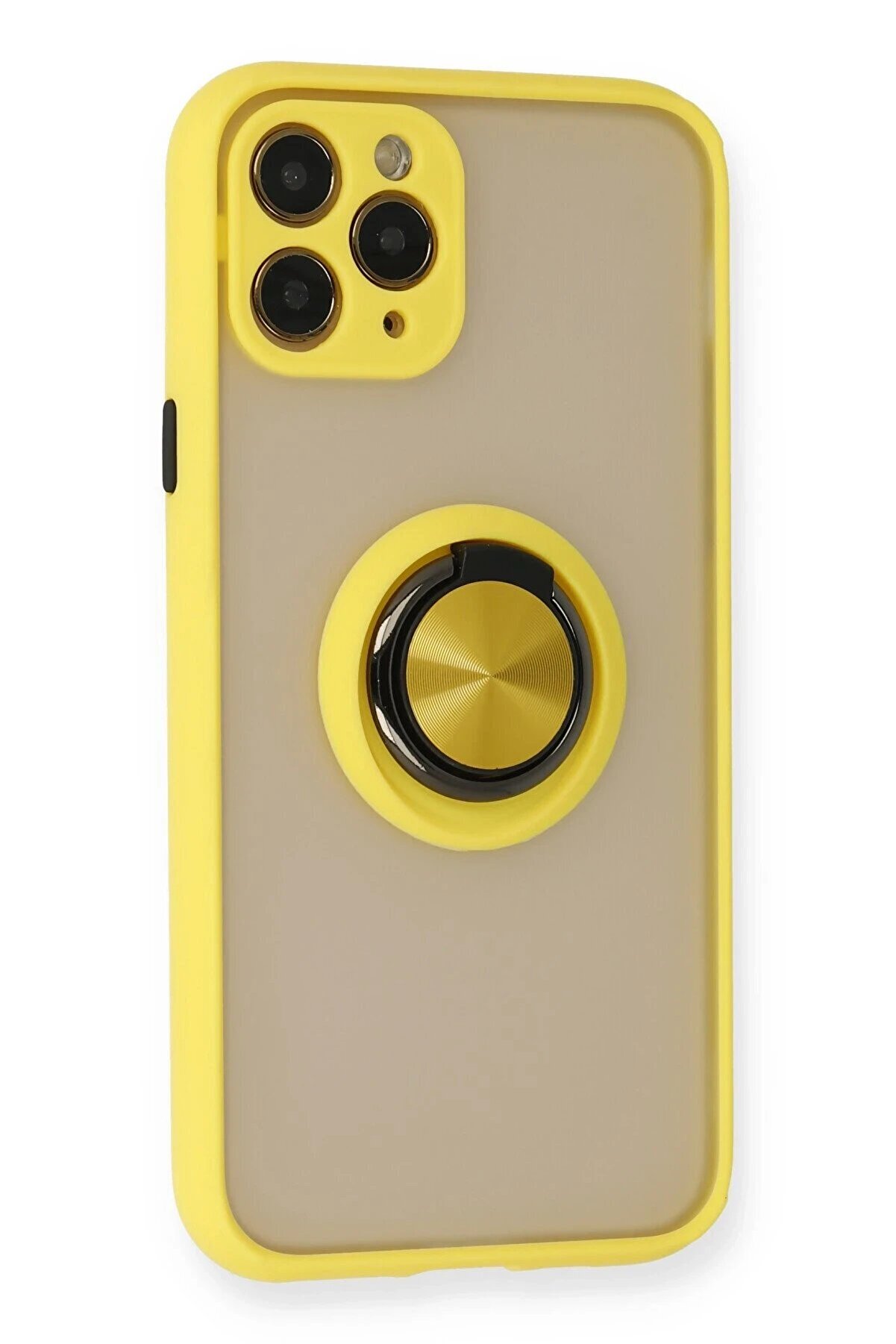 İphone 11 Pro Kılıf Montreal Y&uuml;z&uuml;kl&uuml; Si̇li̇kon Kapak - Sarı - Dropx5885-6897