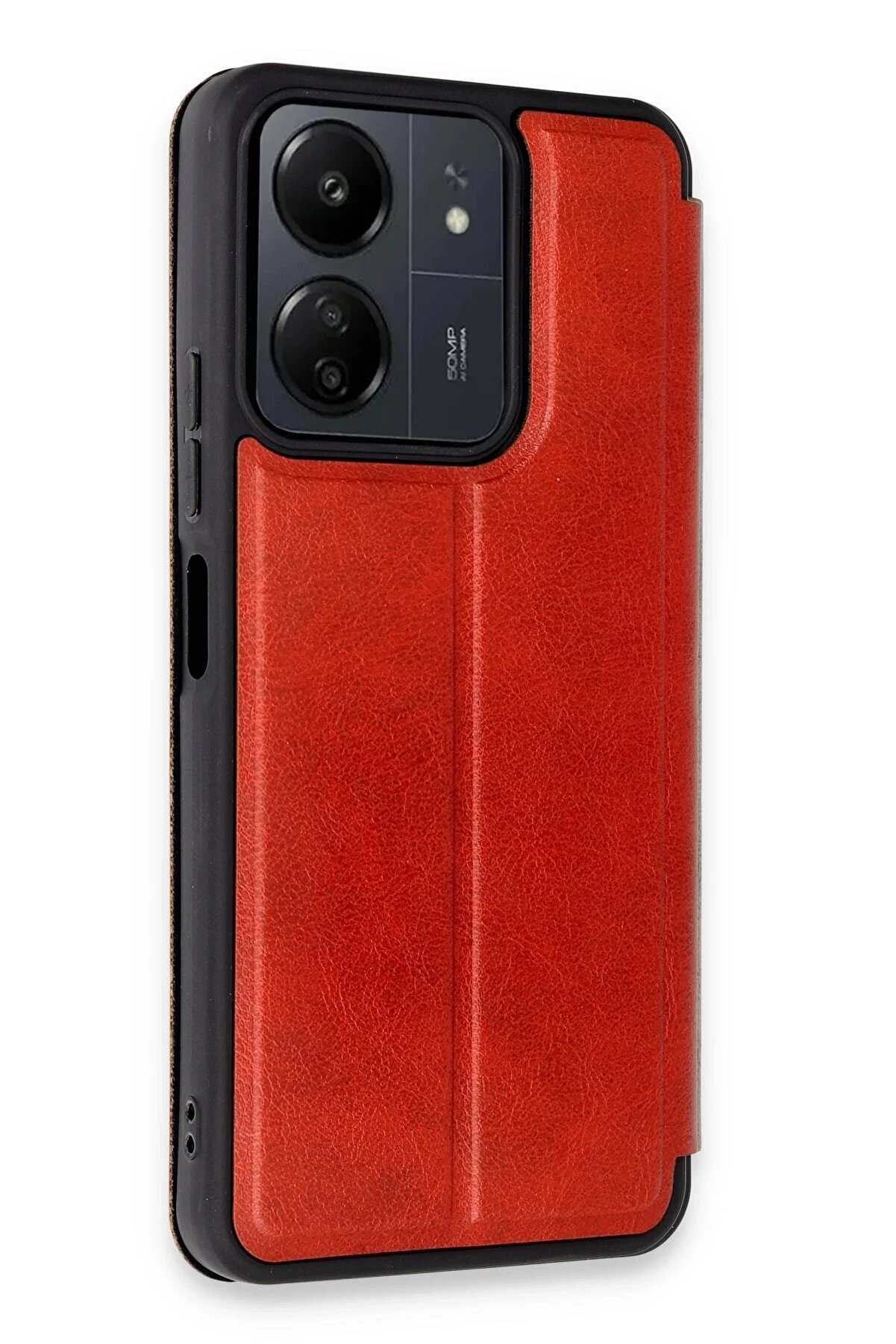 Xi̇aomi̇ Redmi̇ 13C Kılıf Fli̇p Cover - Kırmızı - Dropx9027-3583