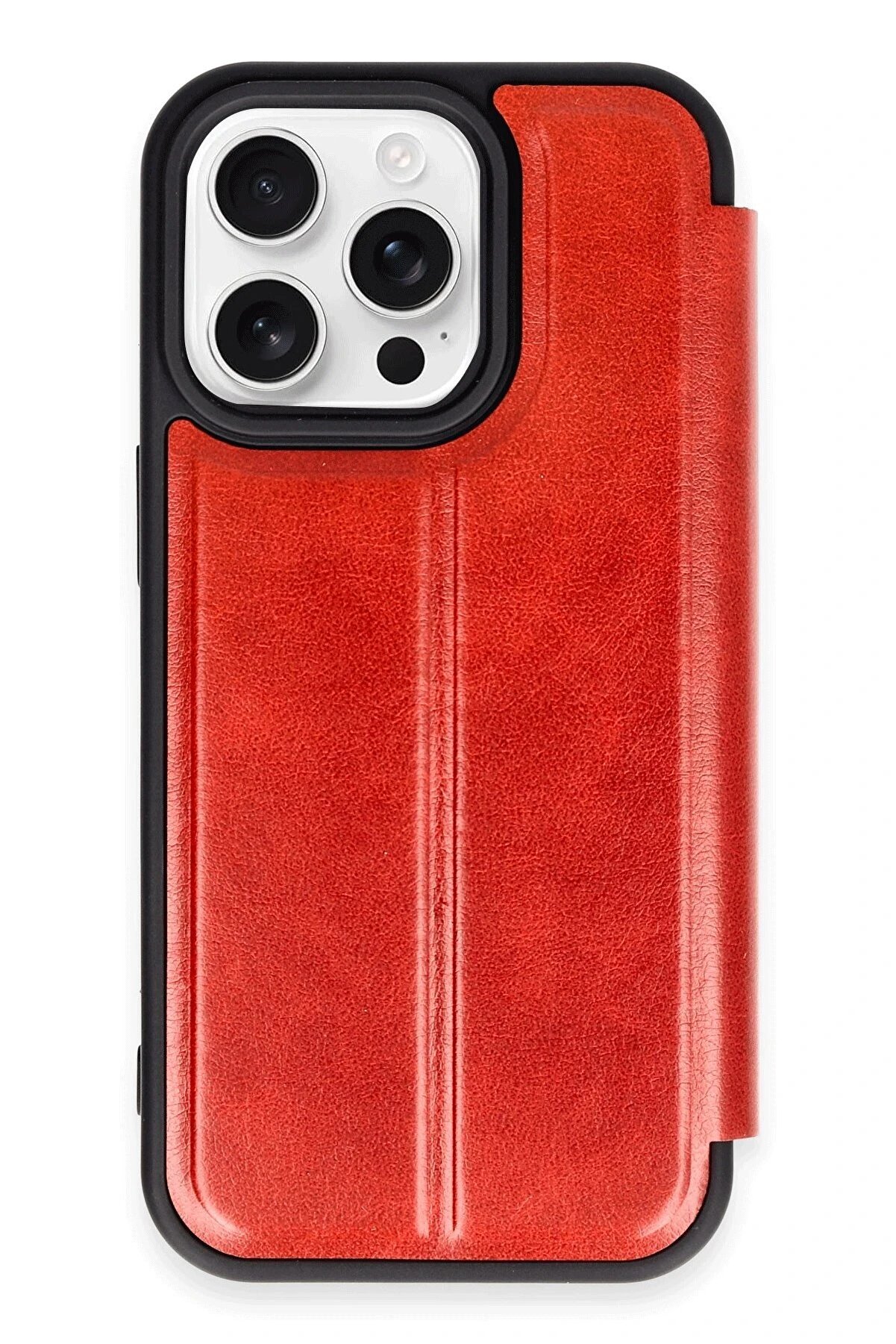 CepteToptan iPhone 14 Pro Max Kılıf Flip Cover - Kırmızı - DROPX4733-4047