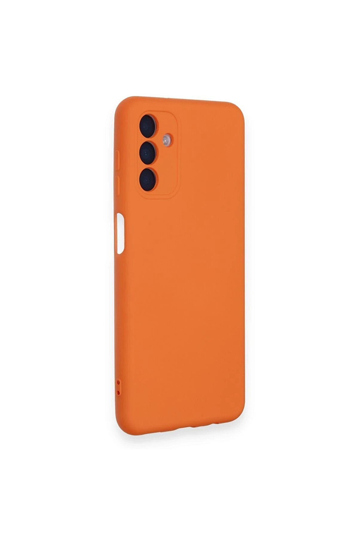 Samsung Galaxy A14 4G Kılıf Nano İçi̇ Kadi̇fe Si̇li̇kon - Turuncu - Dropx4175-9890