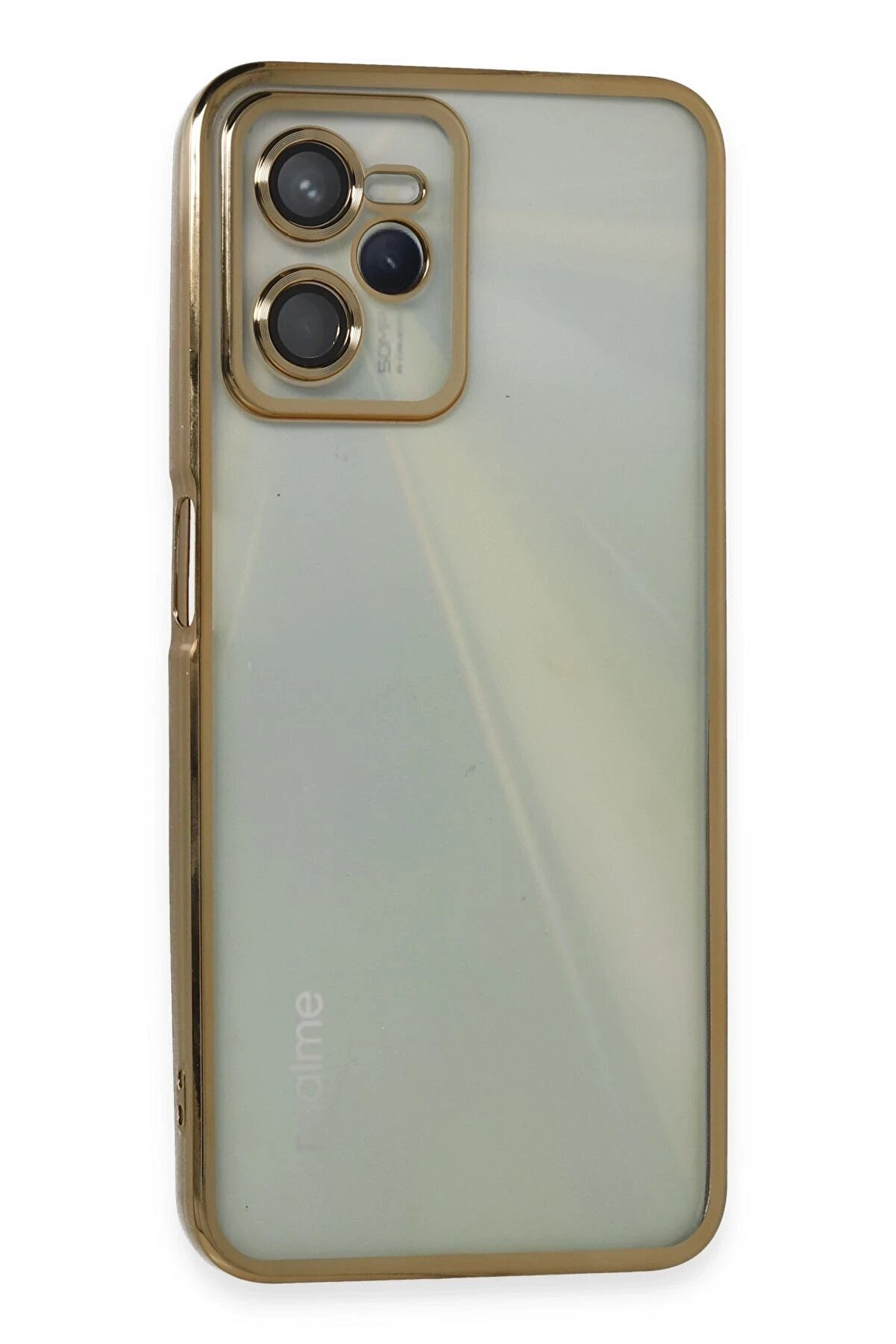 Realme C35 Kılıf Lensli̇ Si̇li̇kon - Gold - Dropx3402-2310