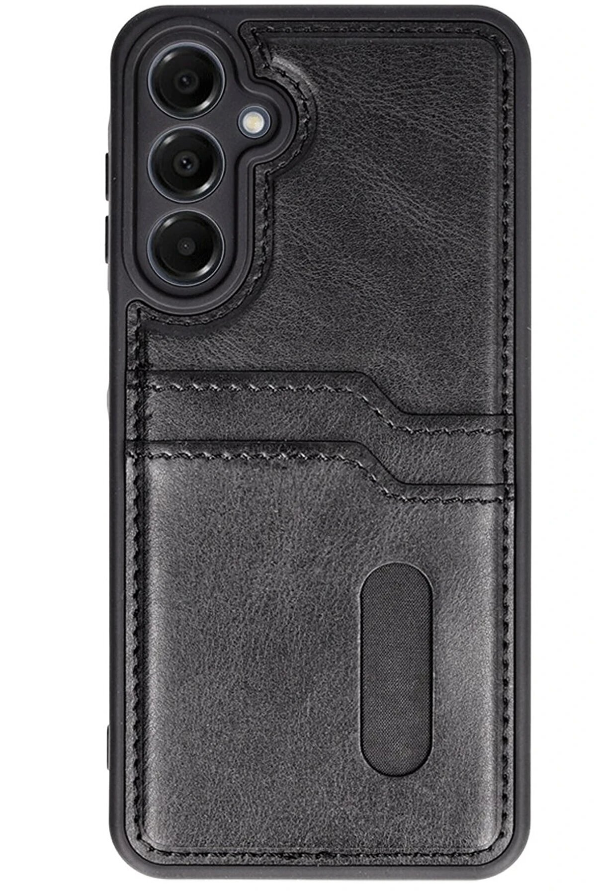 CepteToptan Samsung Galaxy S24 FE Kılıf Sara Kartvizitli Deri Kılıf - Siyah - DROPX1848-1437