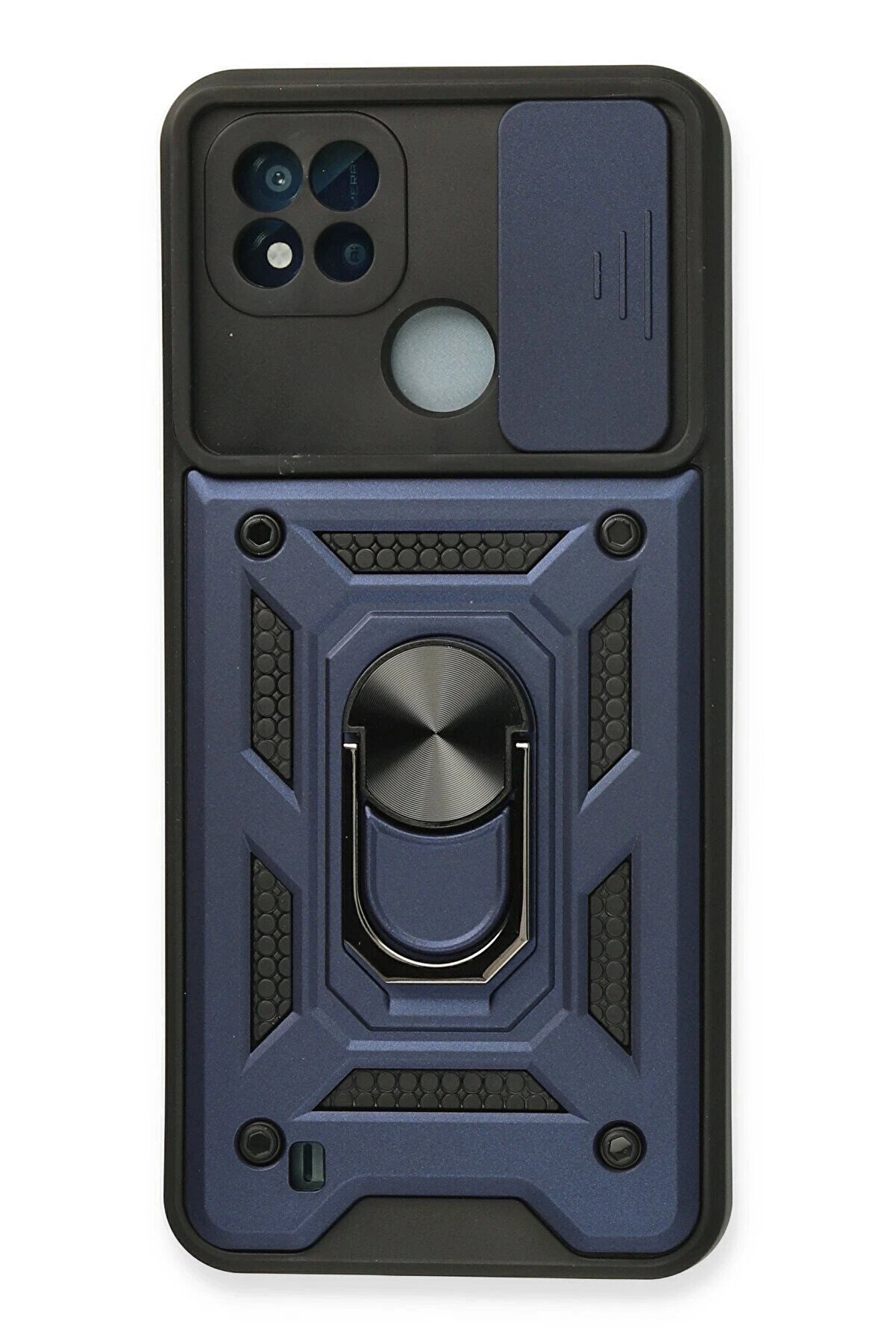 CepteToptan Realme C11 2021 Kılıf Pars Lens Yüzüklü Silikon - Lacivert - DROPX6207-6289