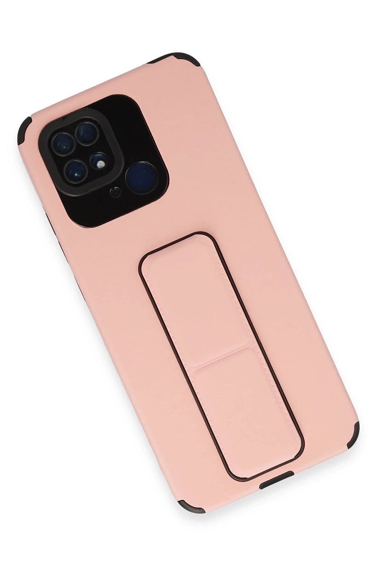 Xi̇aomi̇ Redmi̇ 10C Kılıf Mega Standlı Si̇li̇kon - Pudra - Dropx7576-9841