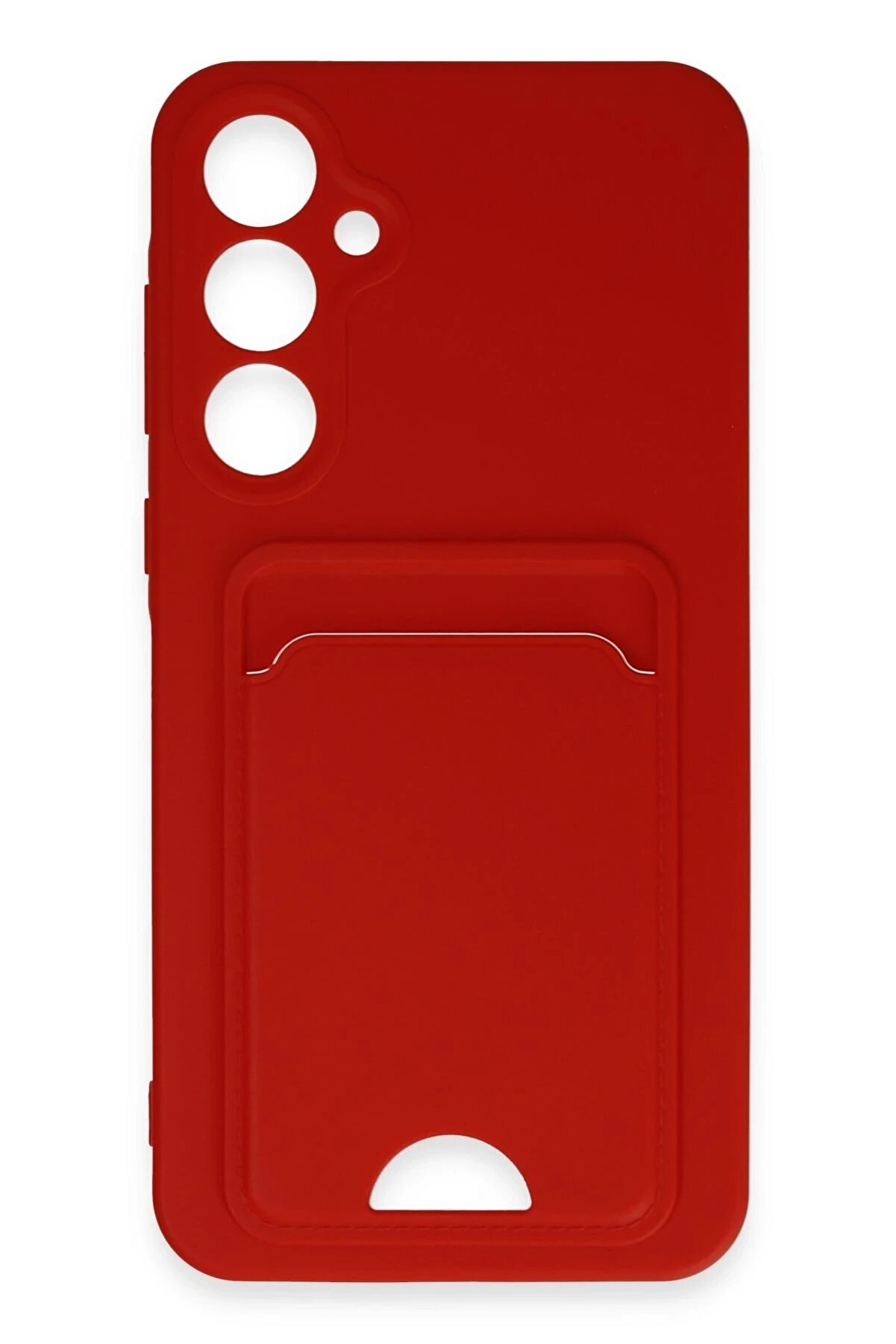 Samsung Galaxy A35 5G Kılıf Kelvi̇n Kartvi̇zi̇tli̇ Si̇li̇kon - Kırmızı - Dropx4107-1829