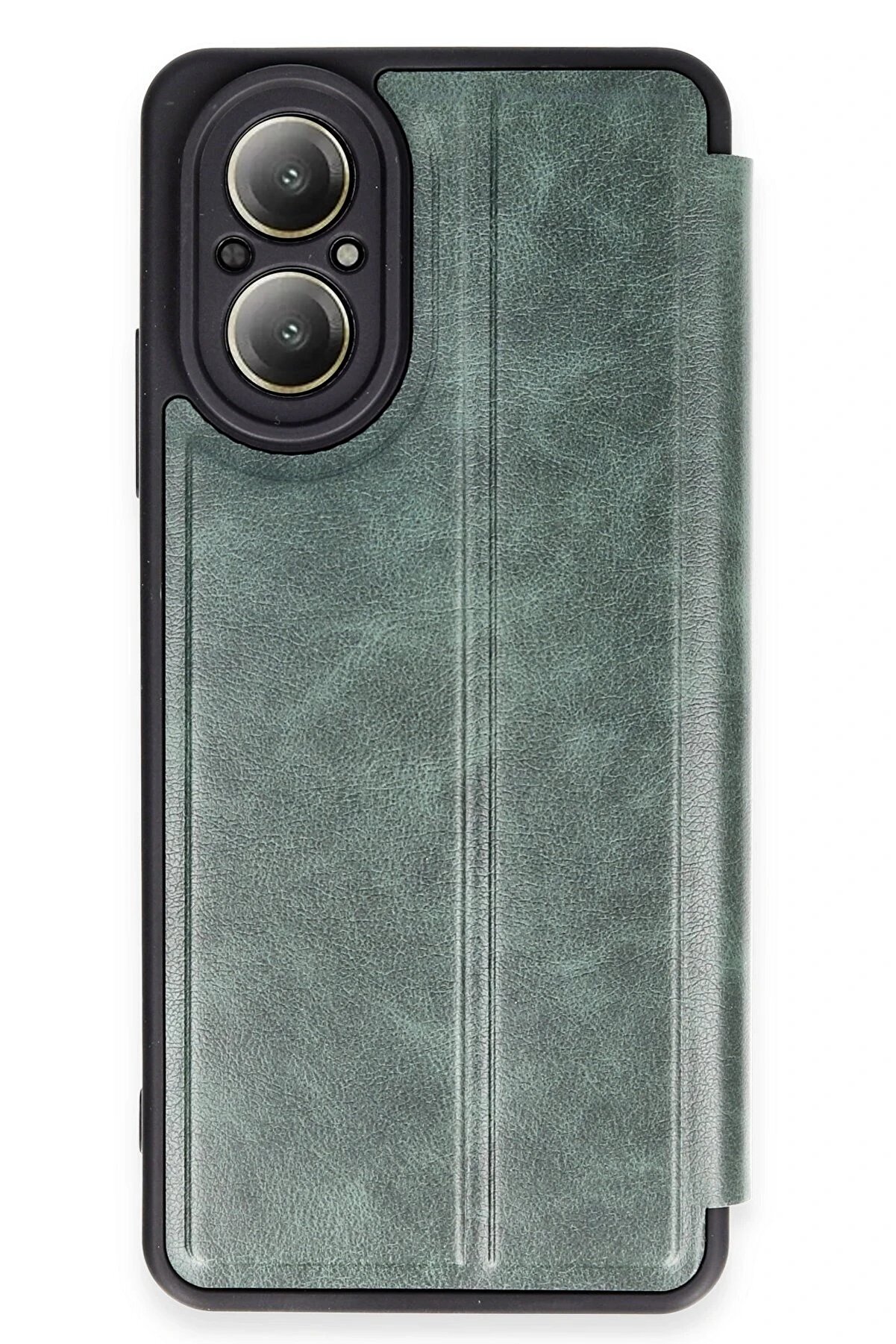 Realme 12 Li̇te Kılıf Fli̇p Cover - Koyu Yeşi̇l - Dropx8964-1572