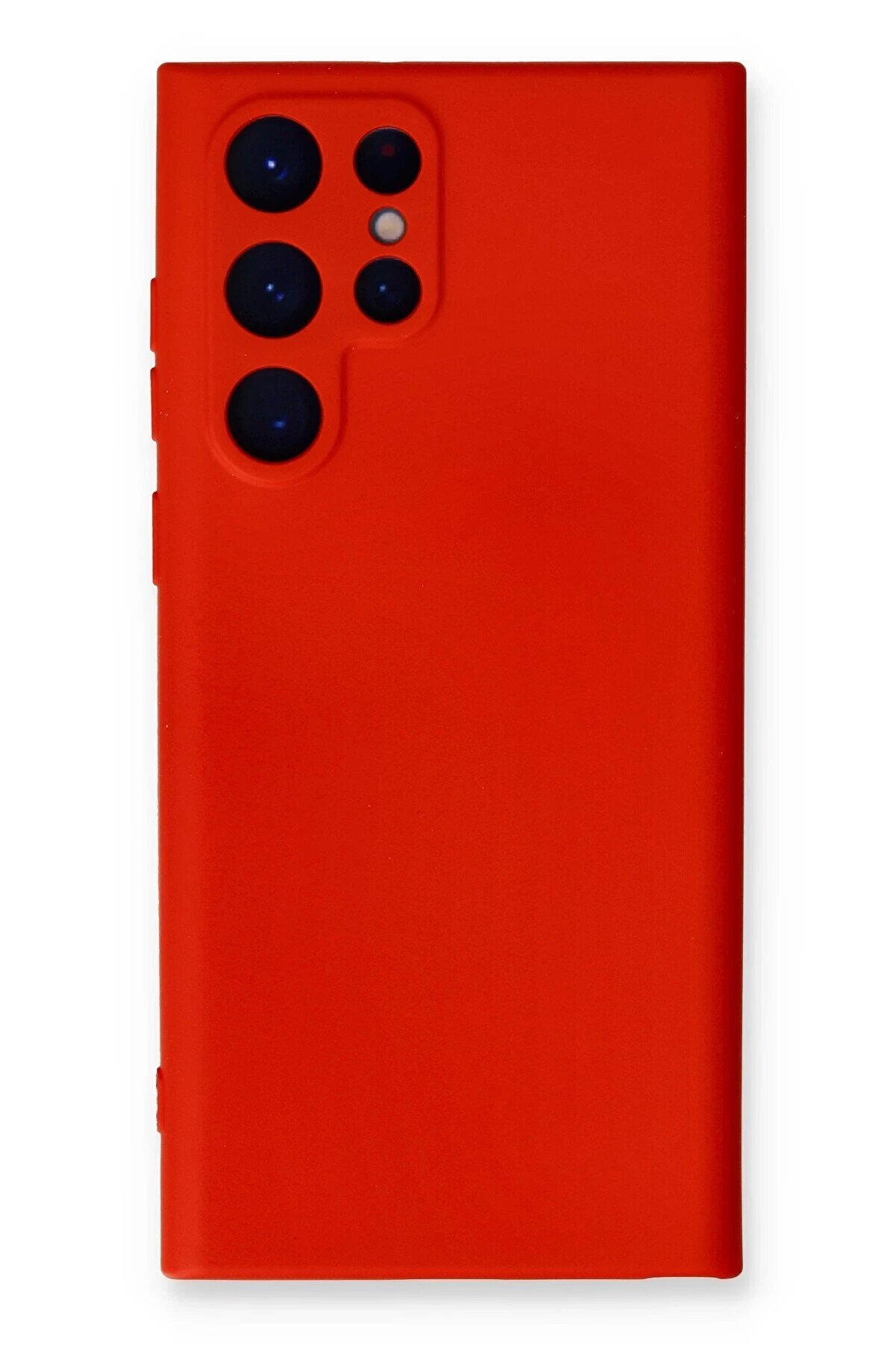 CepteToptan Samsung Galaxy S22 Ultra Kılıf Nano içi Kadife Silikon - Kırmızı - DROPX5914-9568