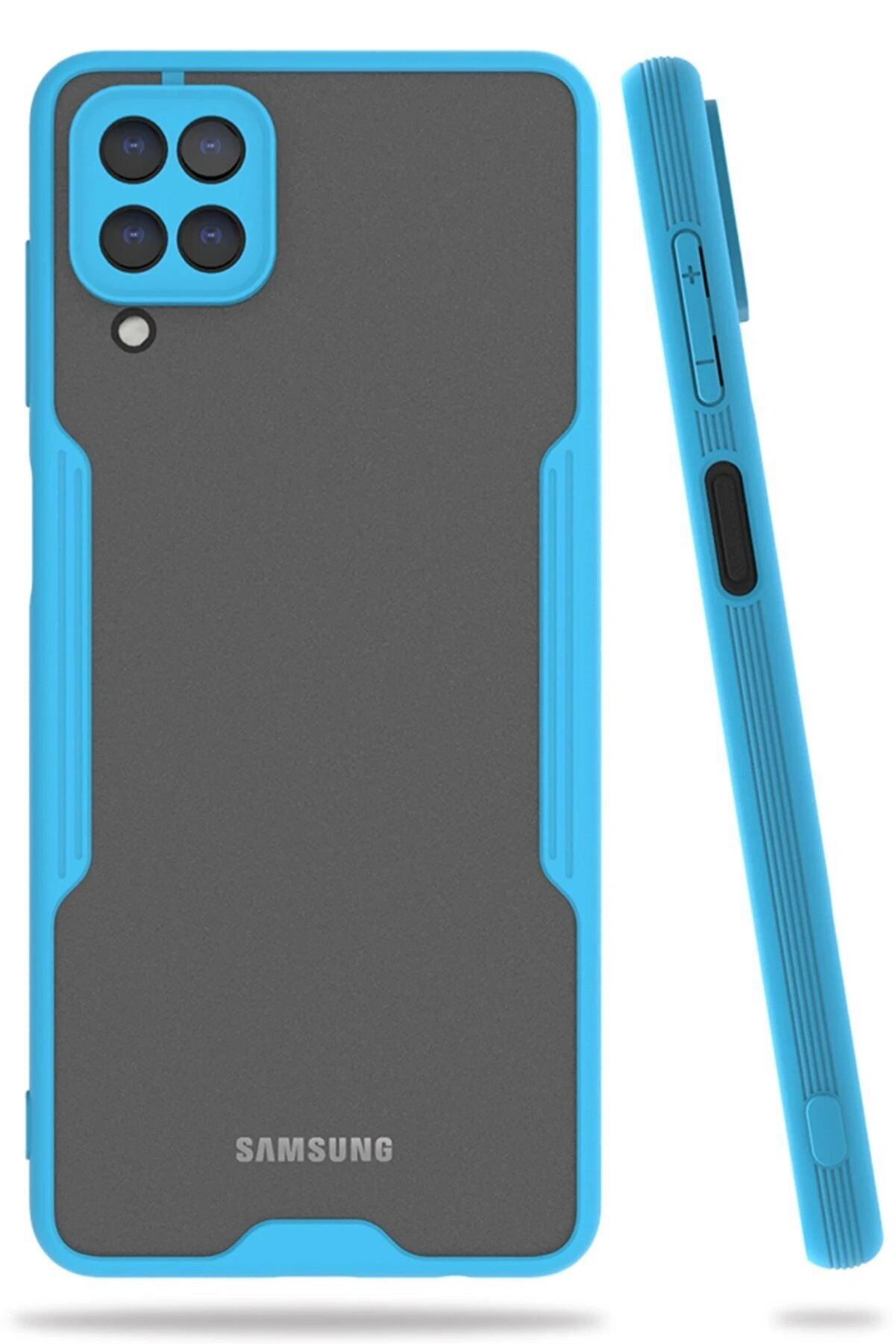 CepteToptan Samsung Galaxy A22 Kılıf Platin Silikon - Mavi - DROPX5788-7890