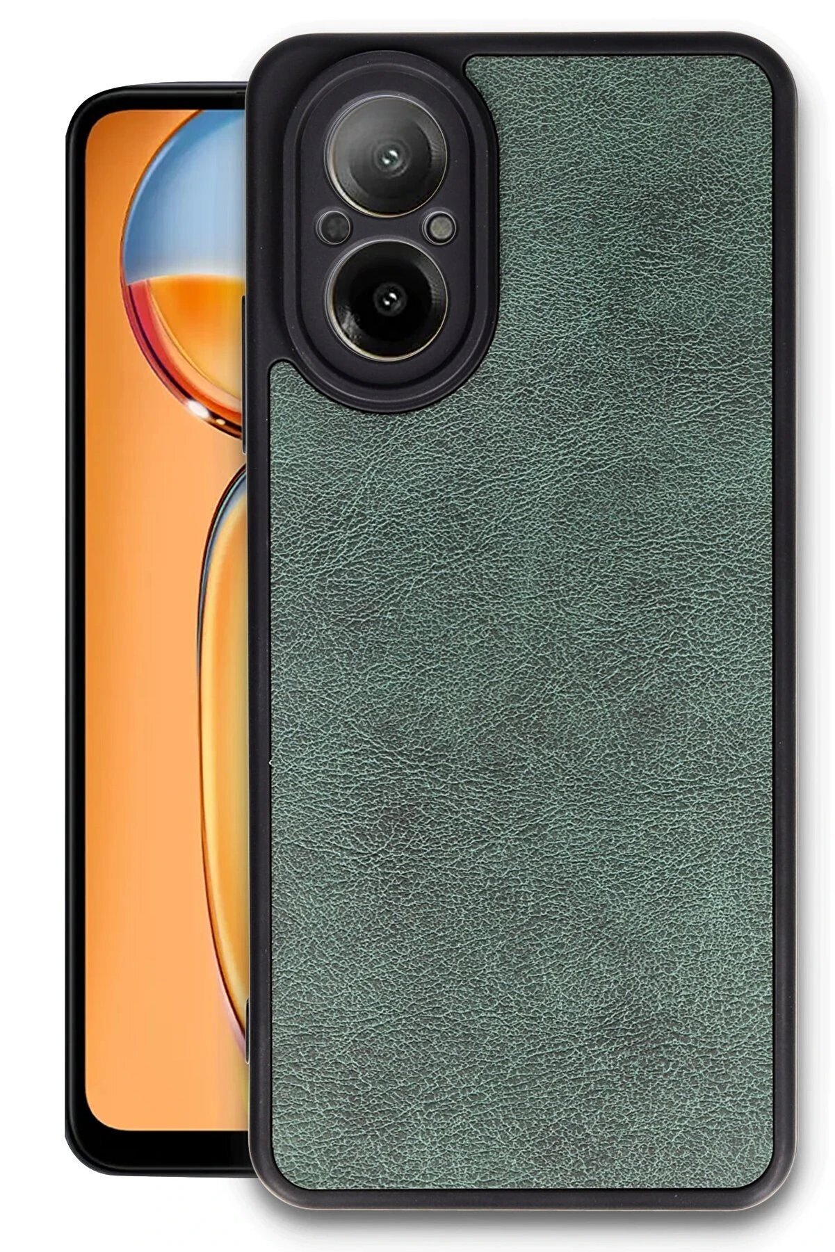 CepteToptan Realme 12 Lite Kılıf Aras Deri Kapak - Koyu Yeşil - DROPX4626-1678