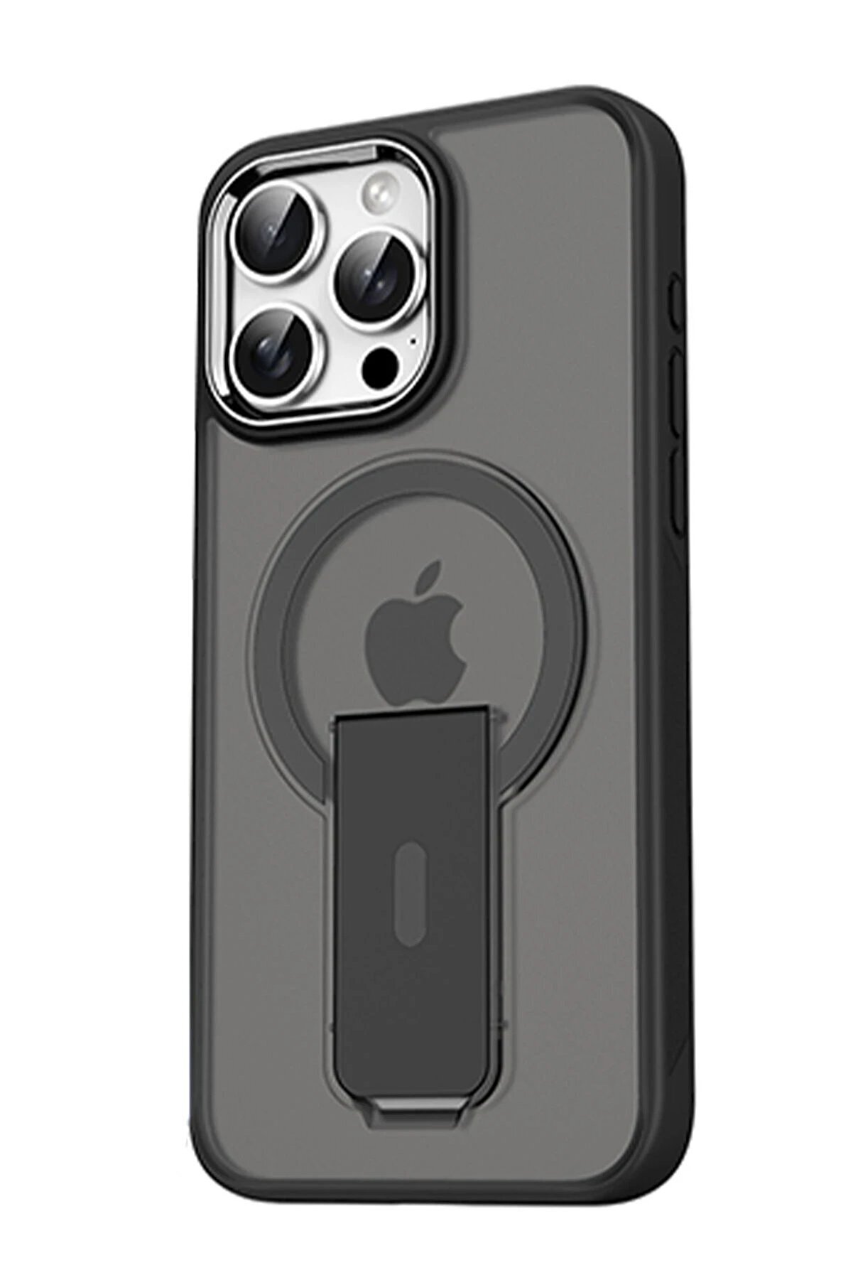 CepteToptan iPhone 15 Pro Tork Magsafe Standlı Kapak - Siyah - DROPX4909-1351