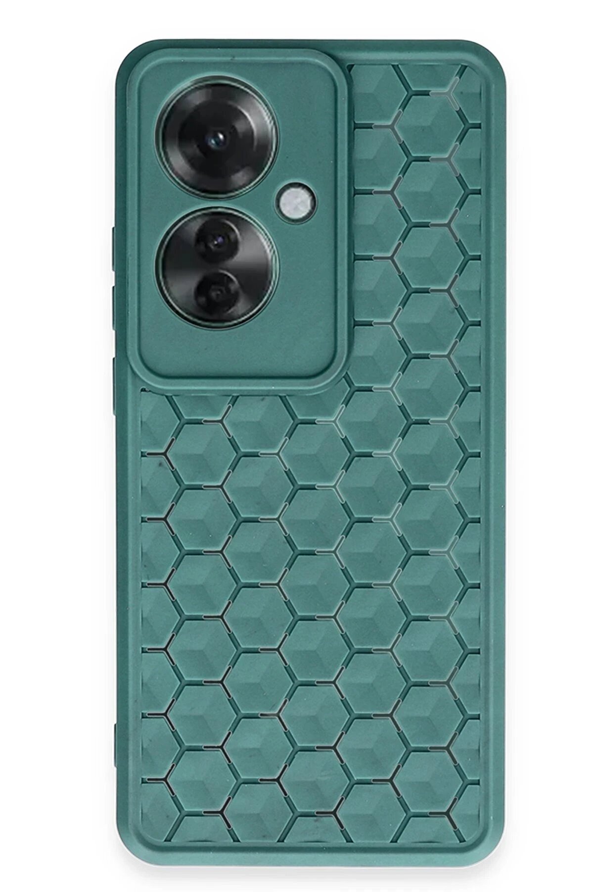 CepteToptan Oppo Reno 11F Kılıf Petek Silikon Kapak - Koyu Yeşil - aa5346-2933