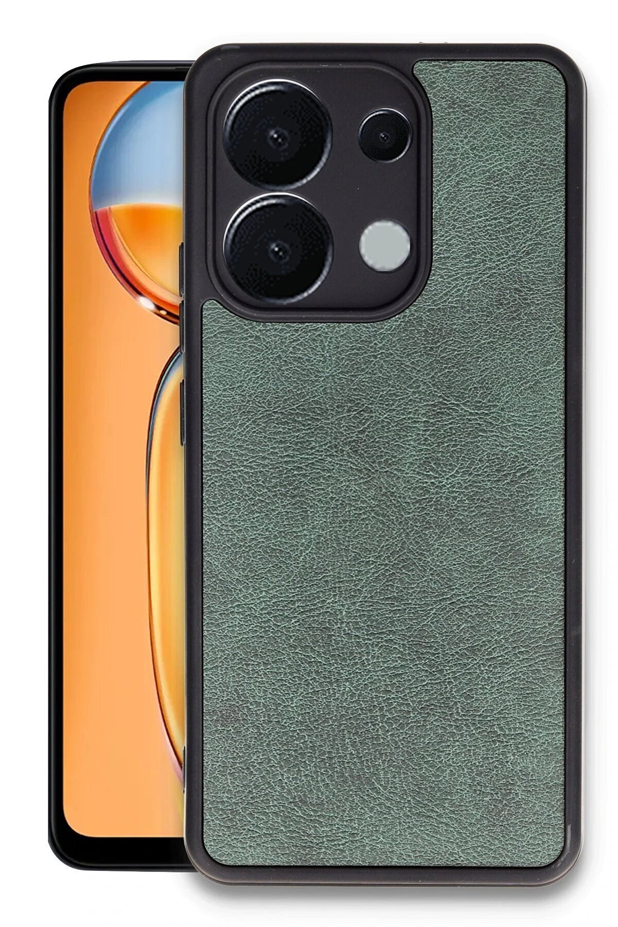 CepteToptan Xiaomi Redmi Note 13 4G Kılıf Aras Deri Kapak - Koyu Yeşil - DROPX2951-3631