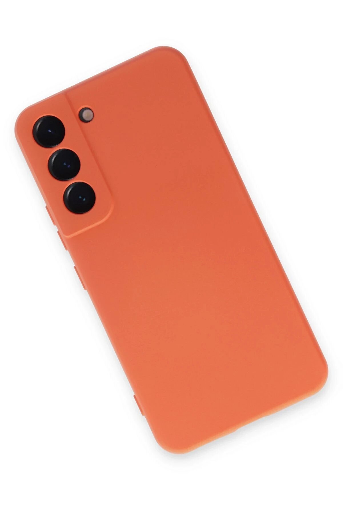 Samsung Galaxy S22 Kılıf Nano İçi̇ Kadi̇fe Si̇li̇kon - Turuncu - Dropx6952-7660