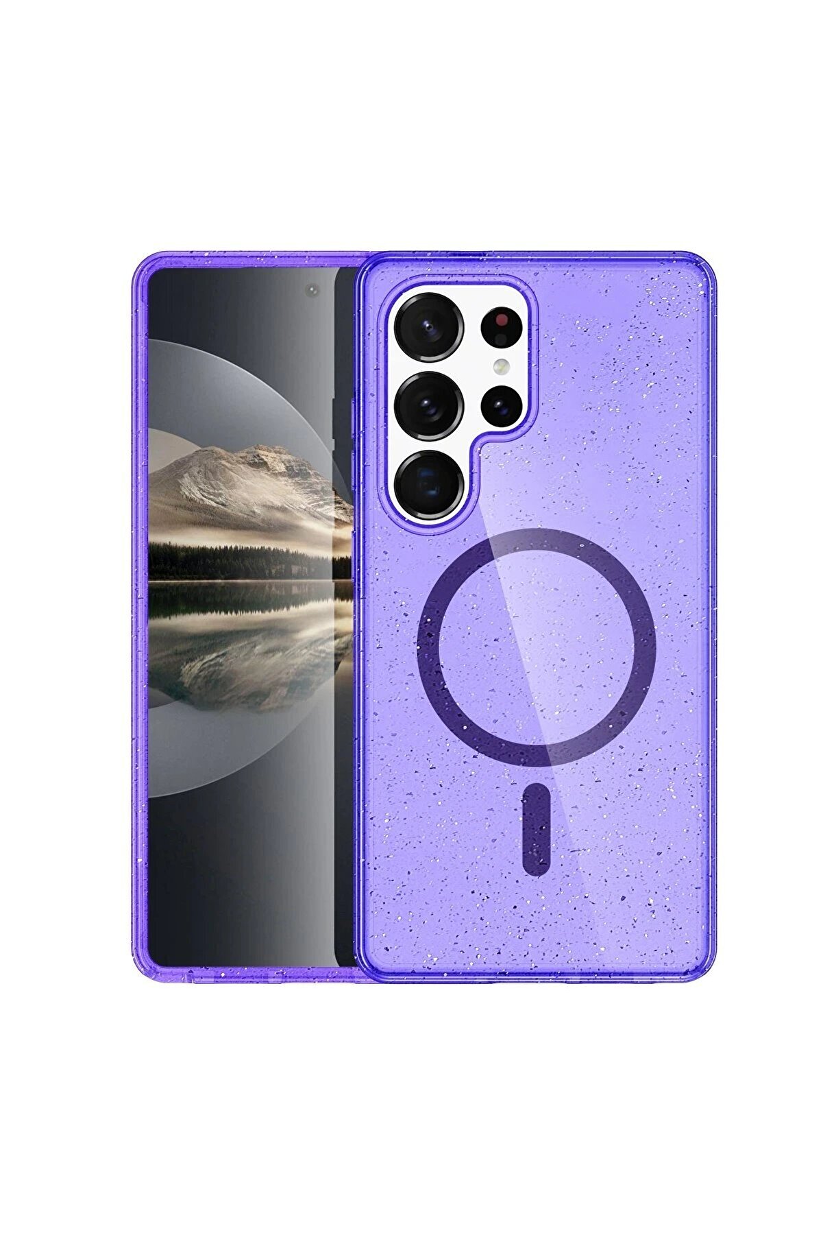 CepteToptan Samsung Galaxy S23 Ultra Kılıf Glow Magsafe Kapak - Mor - DROPX9772-6875