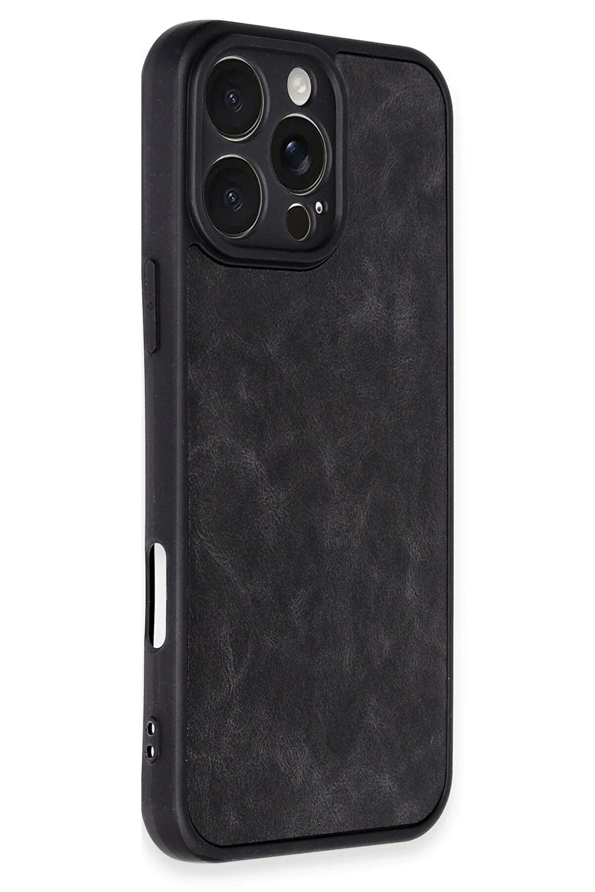 İphone 16 Pro Kılıf Aras Deri̇ Kapak - Si̇yah - Dropx9826-5267
