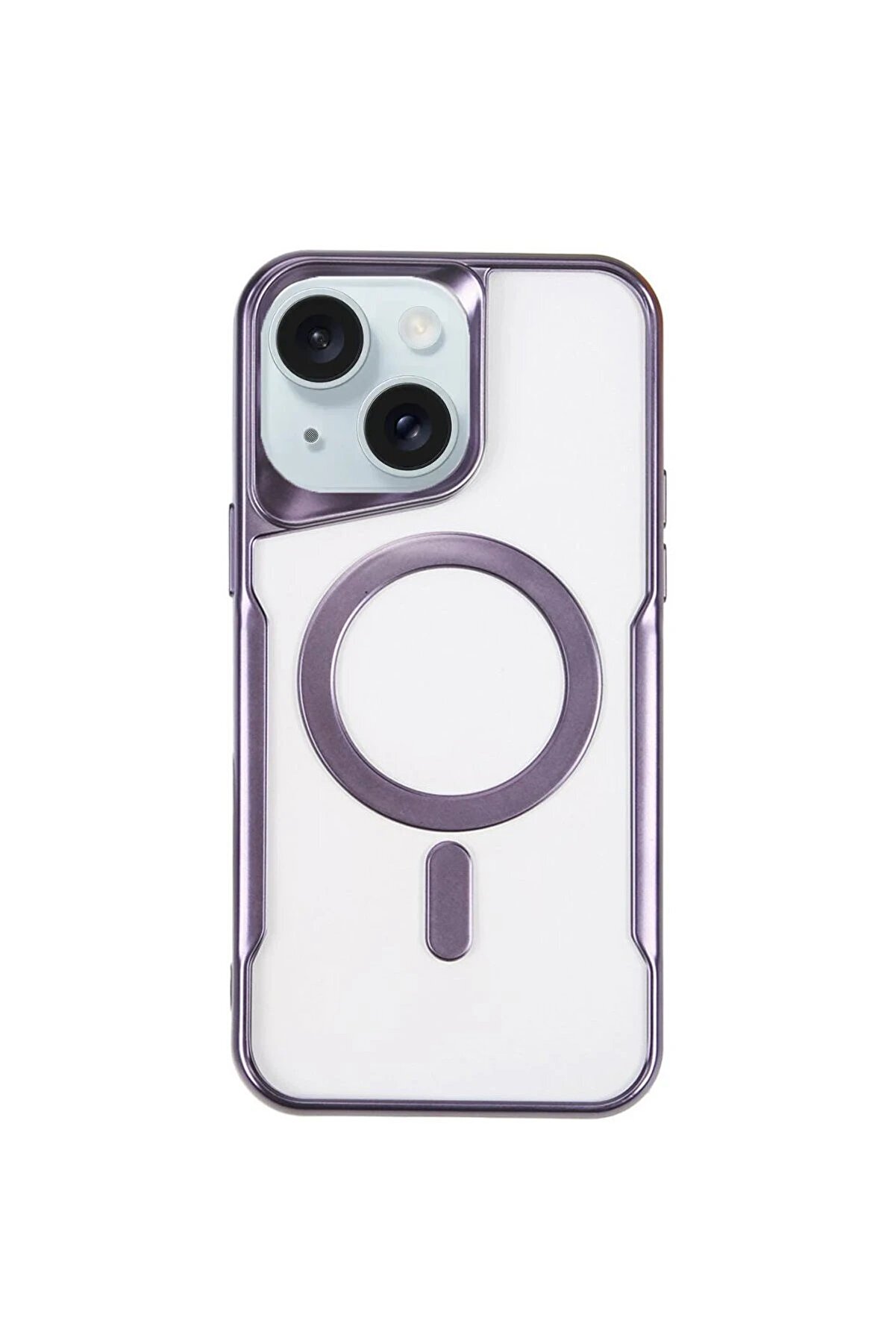 CepteToptan iPhone 15 Plus Kılıf Boyi Magsafe Silikon Kapak - Derin Mor - DROPX3934-5978