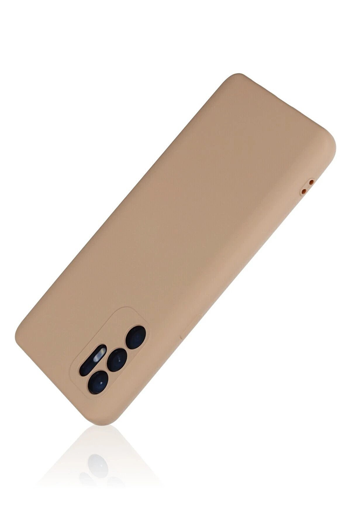 Oppo Reno 6 Kılıf Nano İçi̇ Kadi̇fe Si̇li̇kon - Pudra - Dropx3701-5649