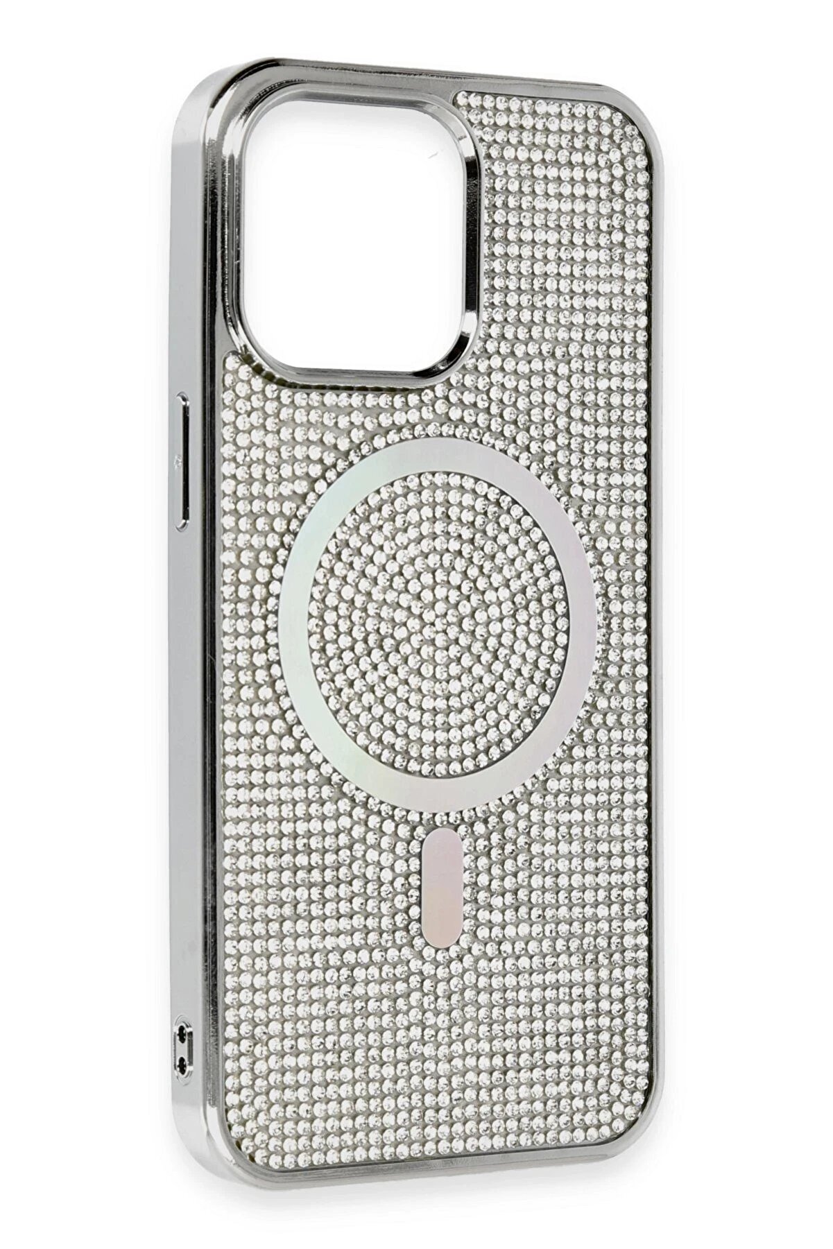 İphone 15 Pro Kılıf Di̇amond Magsafe Kapak - Gümüş - Dropx8829-7692