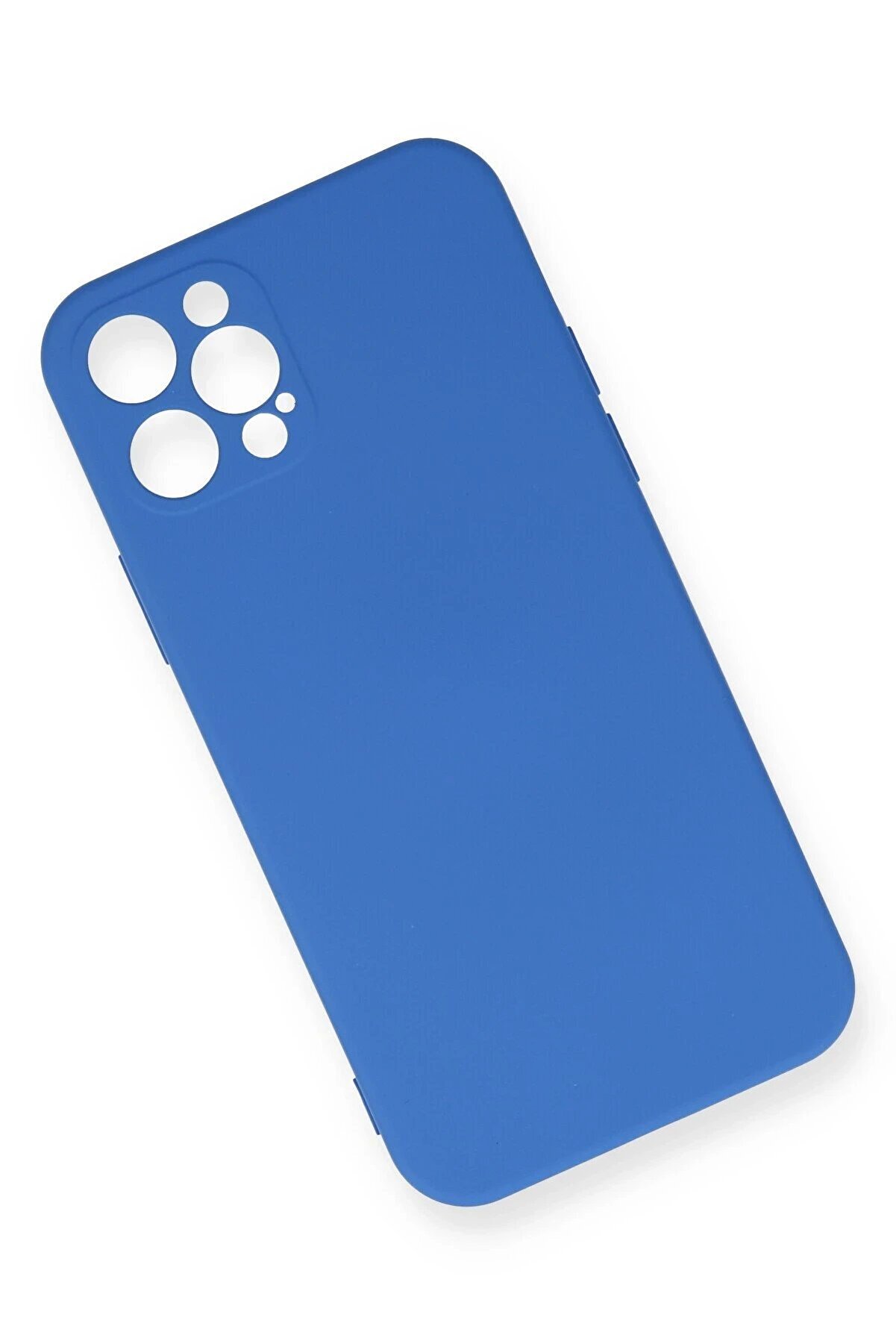 İphone 12 Pro Max Kılıf Nano İçi̇ Kadi̇fe Si̇li̇kon - Mavi̇ - Dropx9552-1714