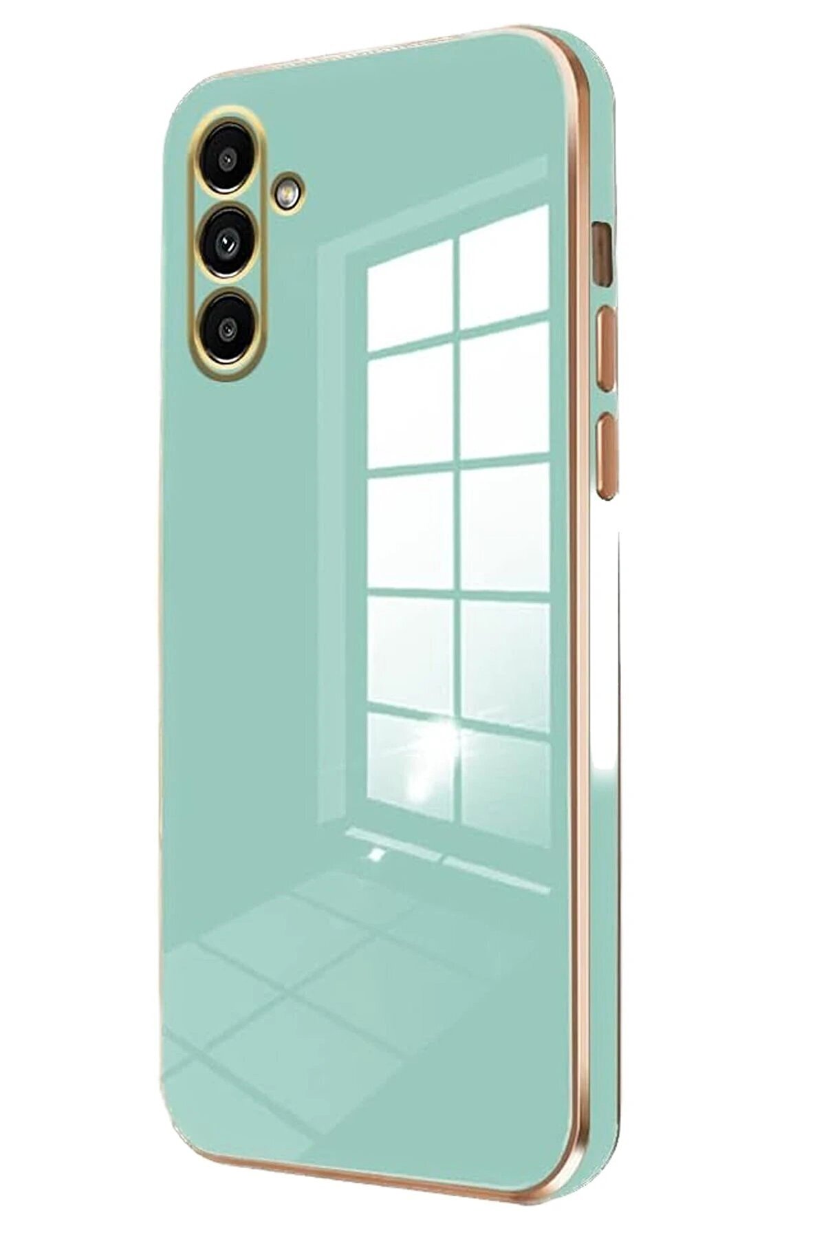 Samsung Galaxy A55 5G Kılıf Volet Si̇li̇kon - A&ccedil;ık Yeşi̇l - Dropx3563-4180