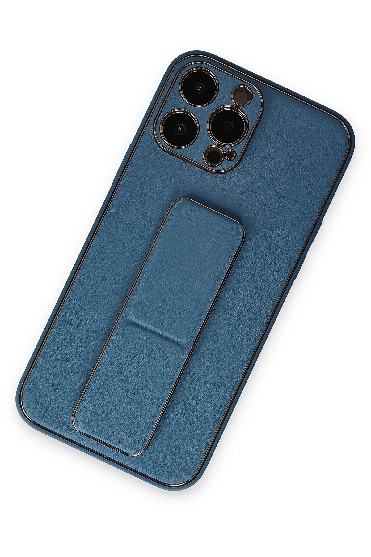 İphone 13 Pro Kılıf Coco Deri̇ Standlı Kapak - A&ccedil;ık Mavi̇ - Dropx8475-9395