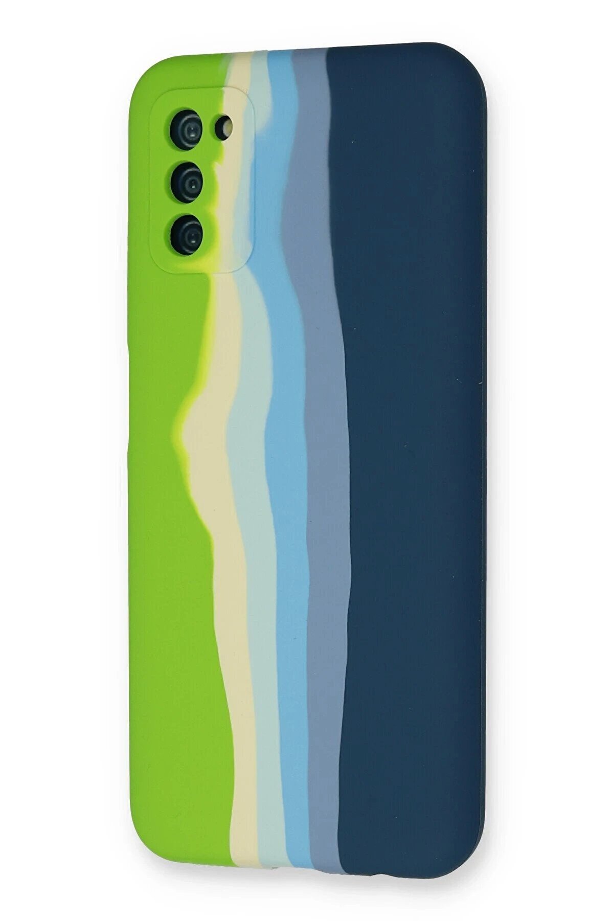 Samsung Galaxy A03S Kılıf Ebruli̇ Lansman Si̇li̇kon - Yeşi̇l-Koyu Yeşi̇l - Dropx6631-1071