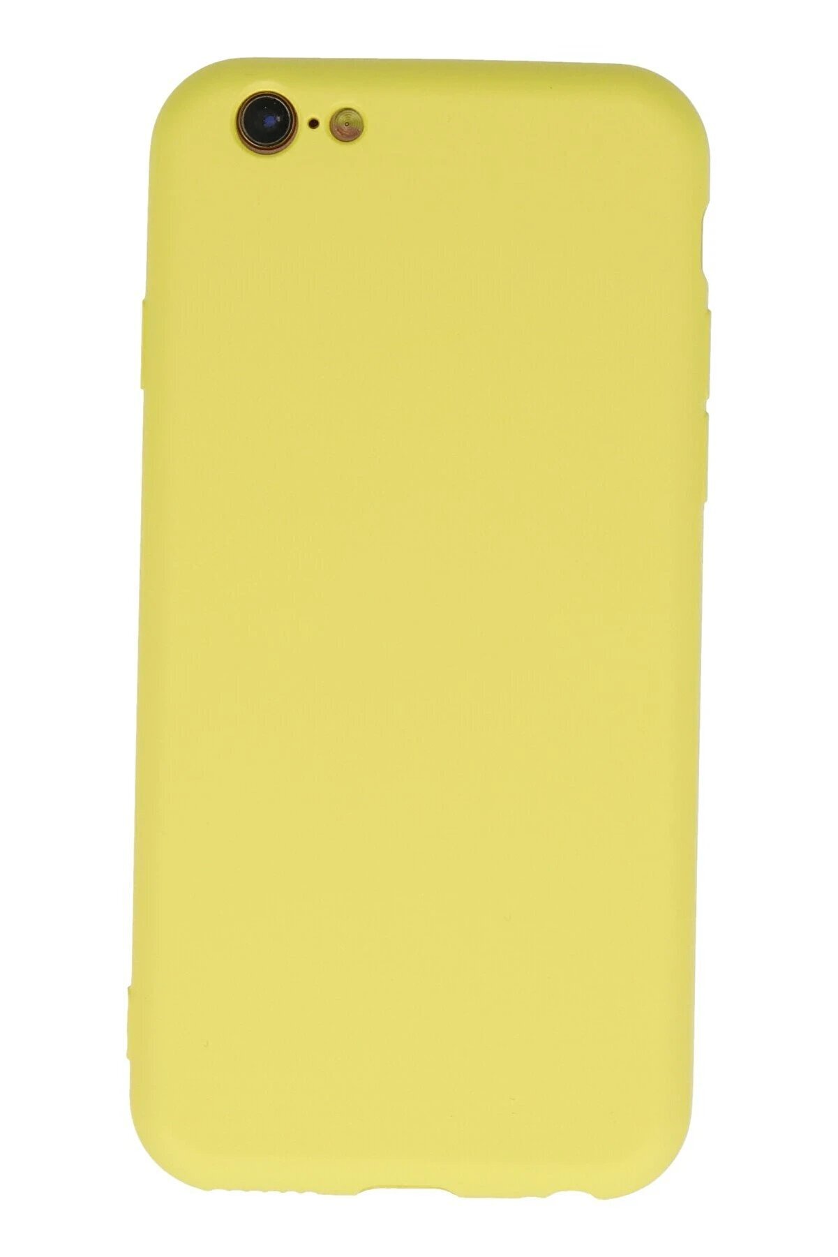 CepteToptan iPhone 6 Plus Kılıf Nano içi Kadife Silikon - Sarı - DROPX9048-9100