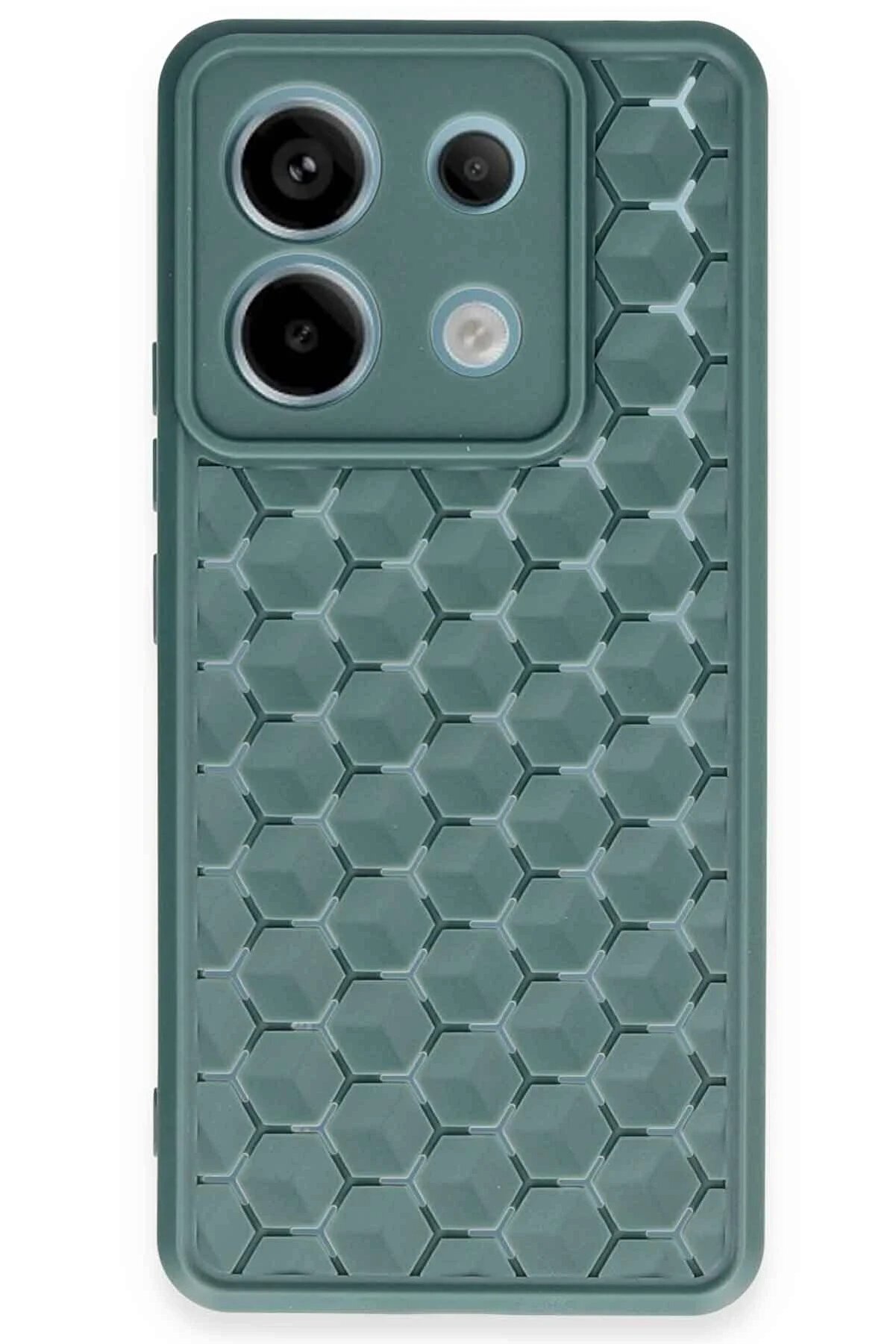 CepteToptan Xiaomi Redmi Note 13 Pro 5G Kılıf Petek Silikon Kapak - Koyu Yeşil - DROPX4248-5528