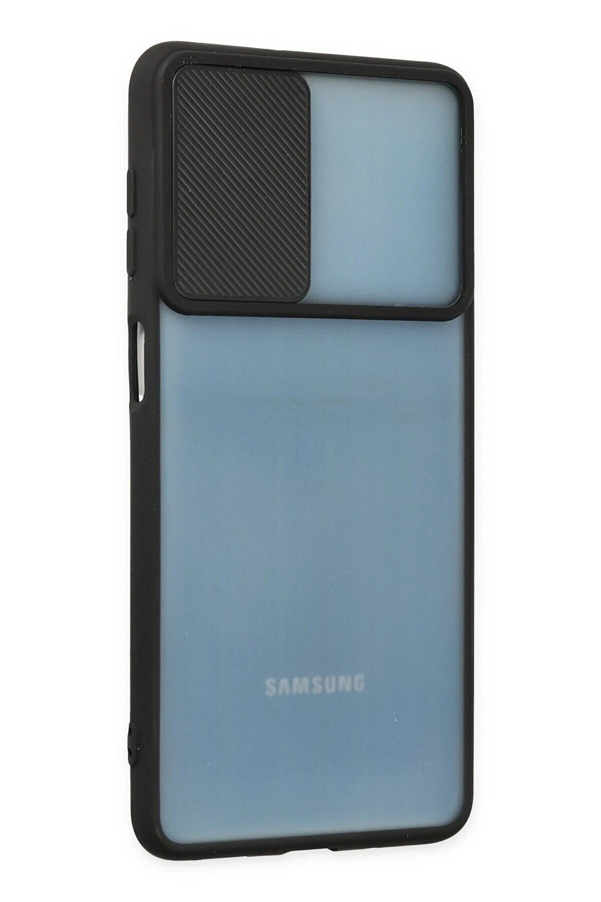 Samsung Galaxy M52 5G Kılıf Palm Buzlu Kamera Sürgülü Si̇li̇kon - Si̇yah - Dropx6476-4644