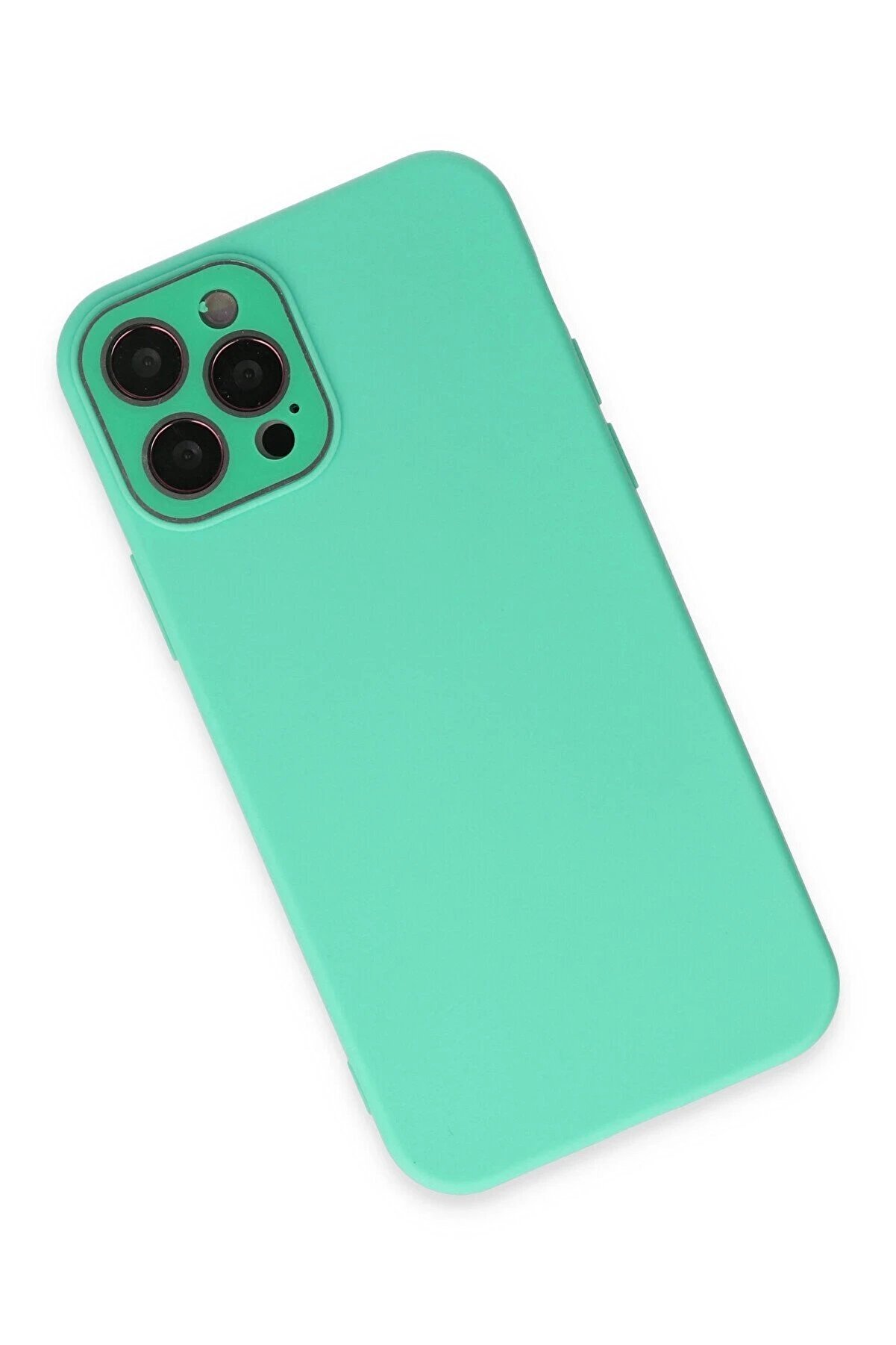 İphone 12 Pro Max Kılıf Lansman Glass Kapak - Turkuaz - Dropx8490-7913