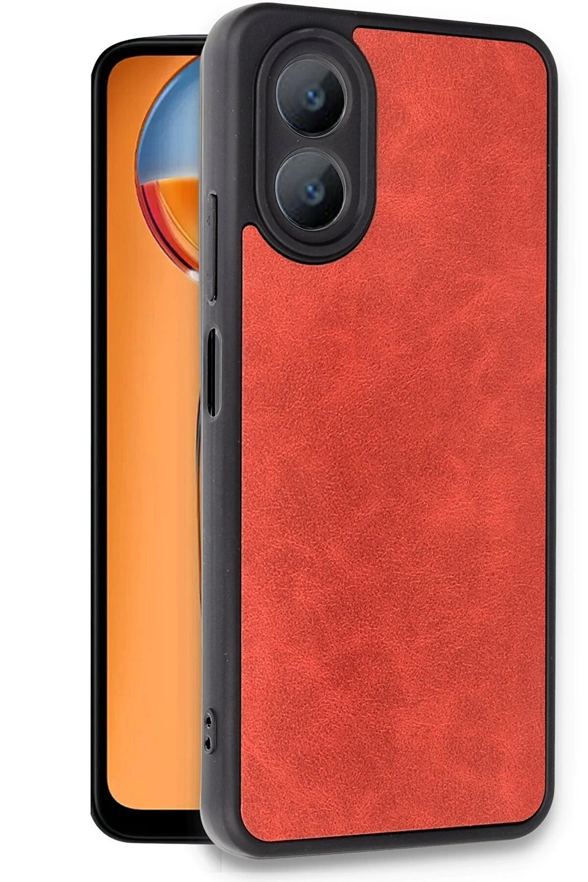 Oppo A38 Kılıf Aras Deri̇ Kapak - Kırmızı - Dropx8199-2968