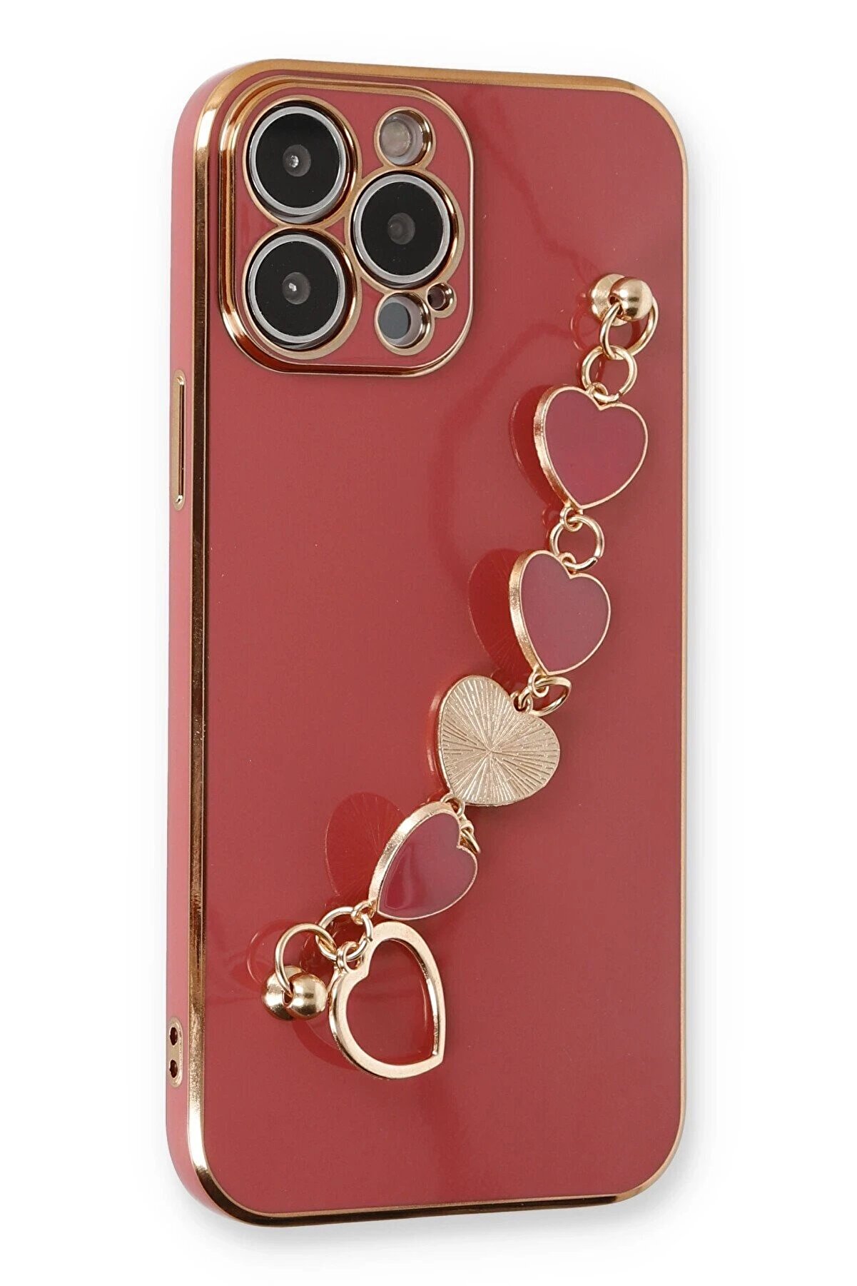 CepteToptan iPhone 13 Pro Max Kılıf Esila Silikon - Kırmızı - DROPX8327-3776